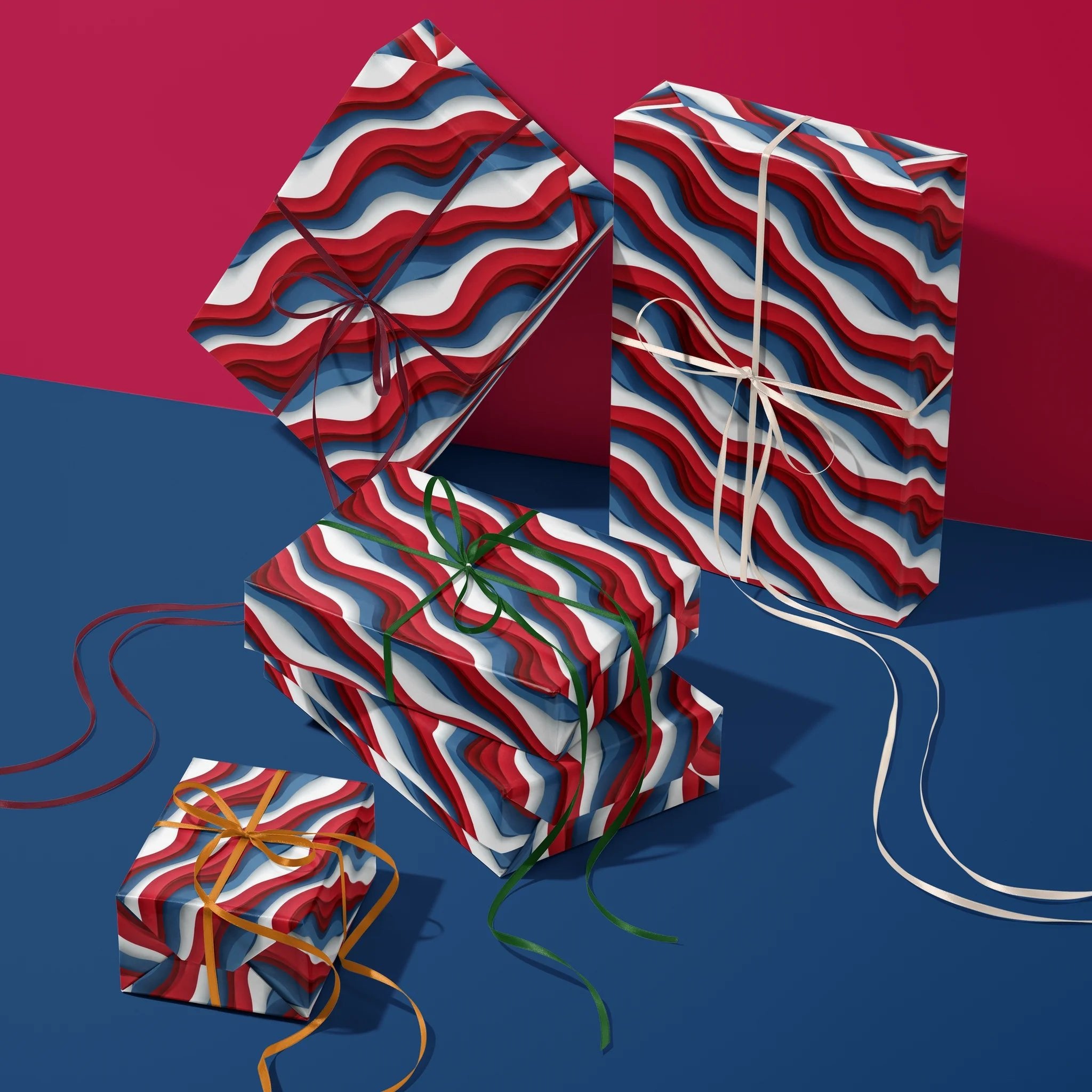 Flowing Freedom Bands Gift Wrapping Paper