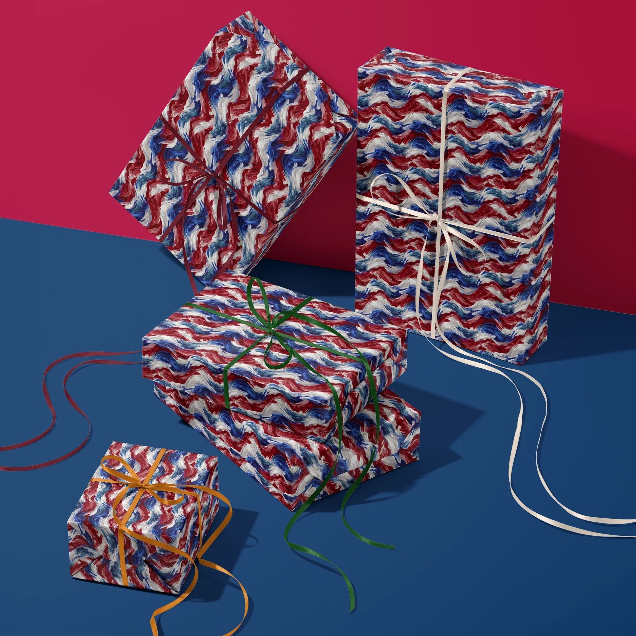 Painted Patriot Brushstrokes Gift Wrapping Paper