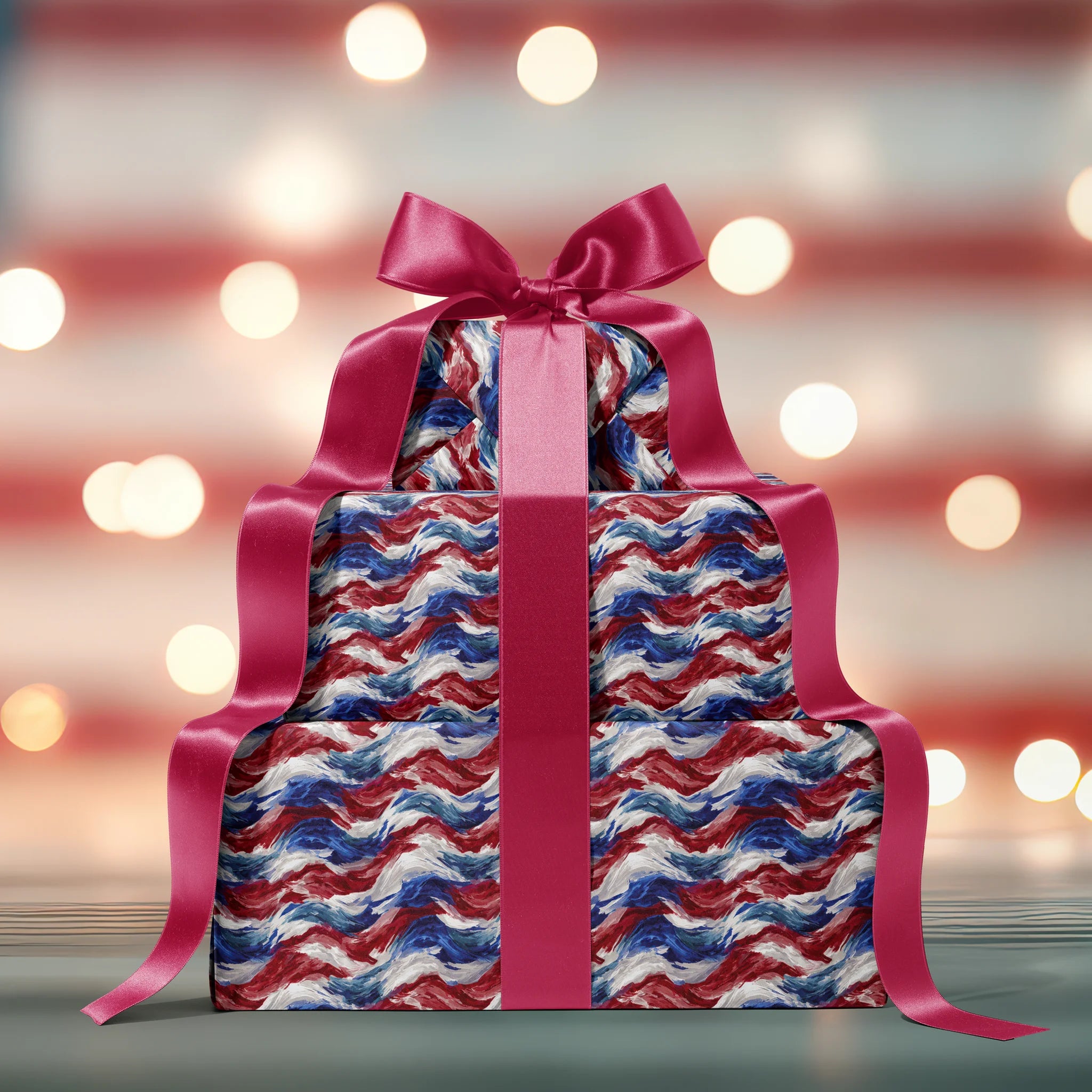 Painted Patriot Brushstrokes Gift Wrapping Paper
