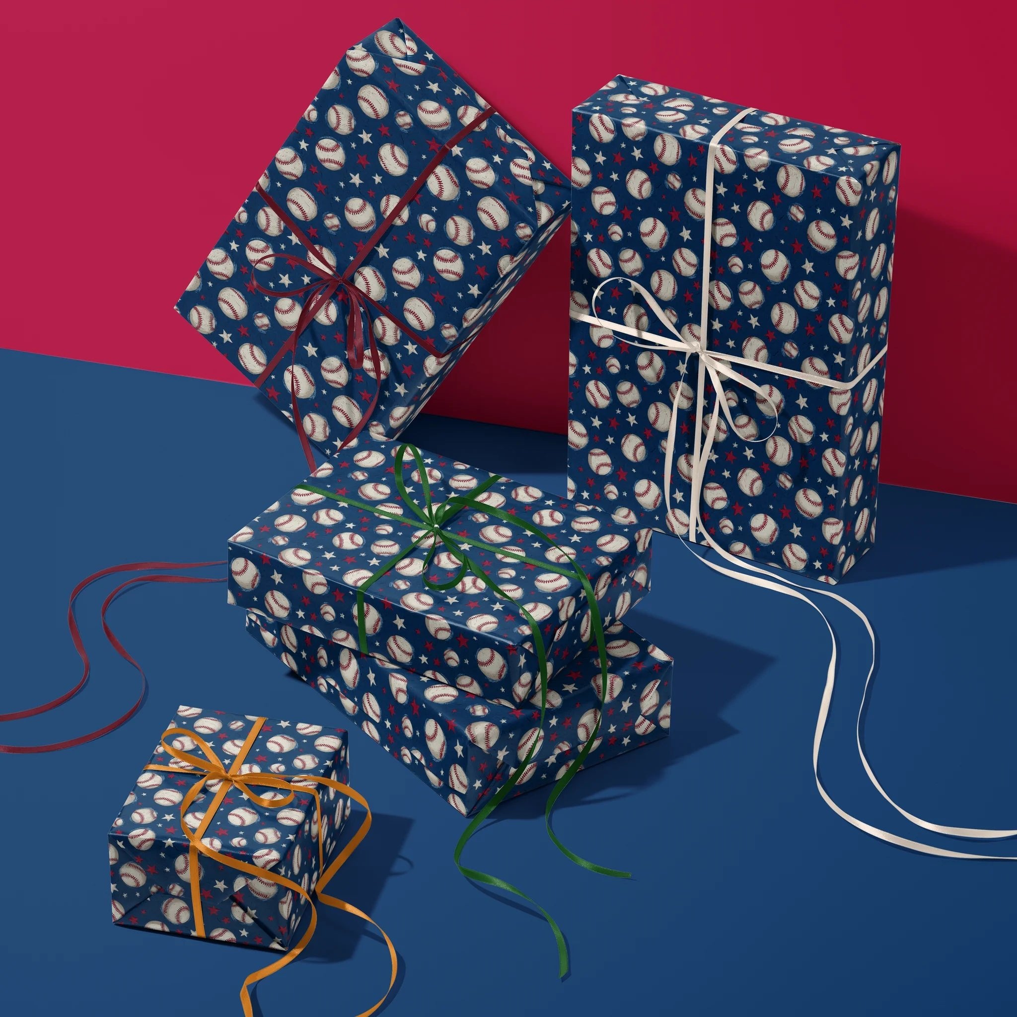 Sporty Baseball Salute Gift Wrapping Paper
