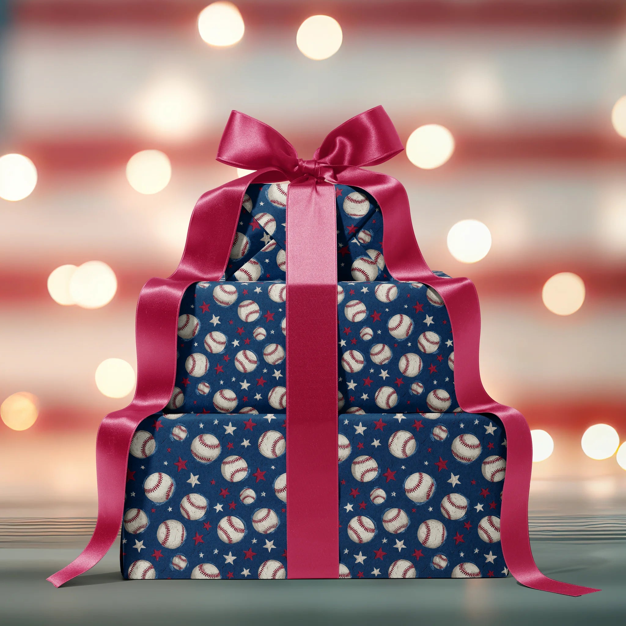 Sporty Baseball Salute Gift Wrapping Paper