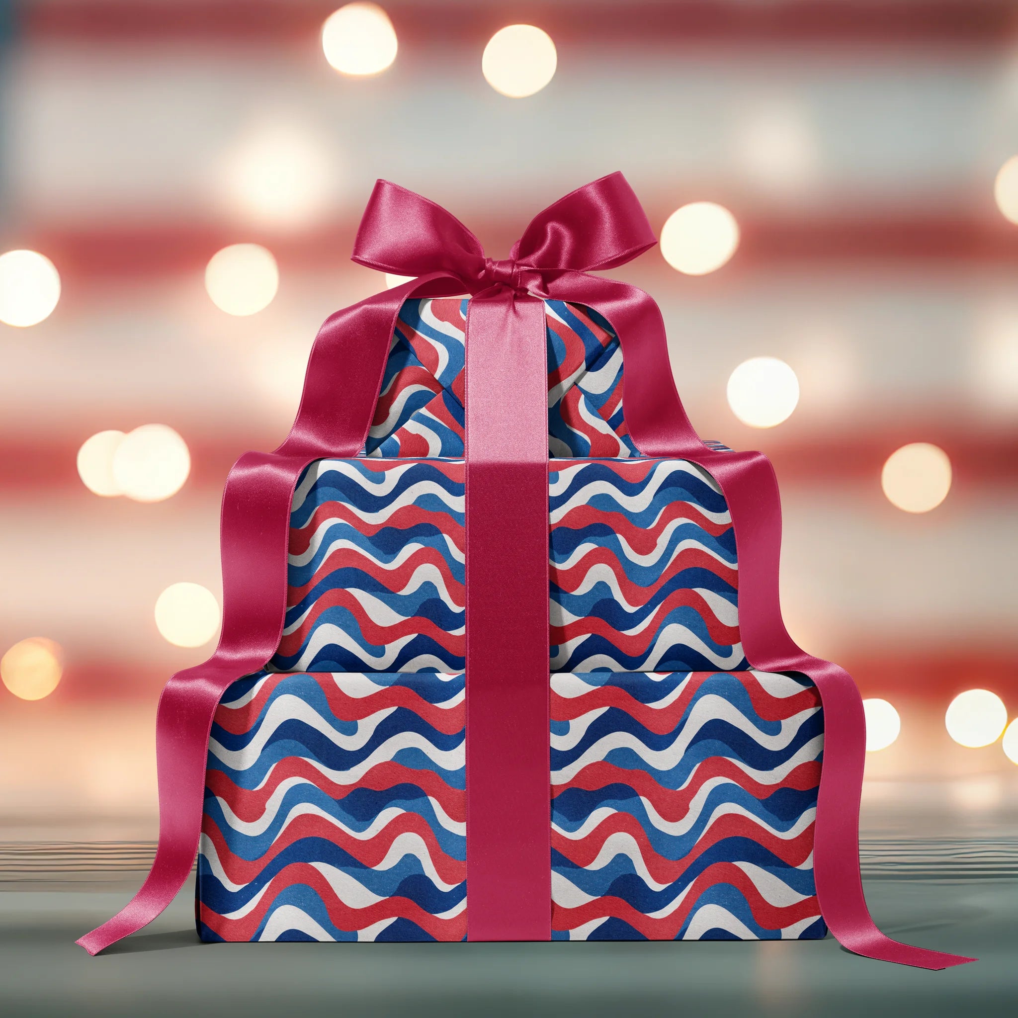 Rhythmic Ribbon Flow Gift Wrapping Paper