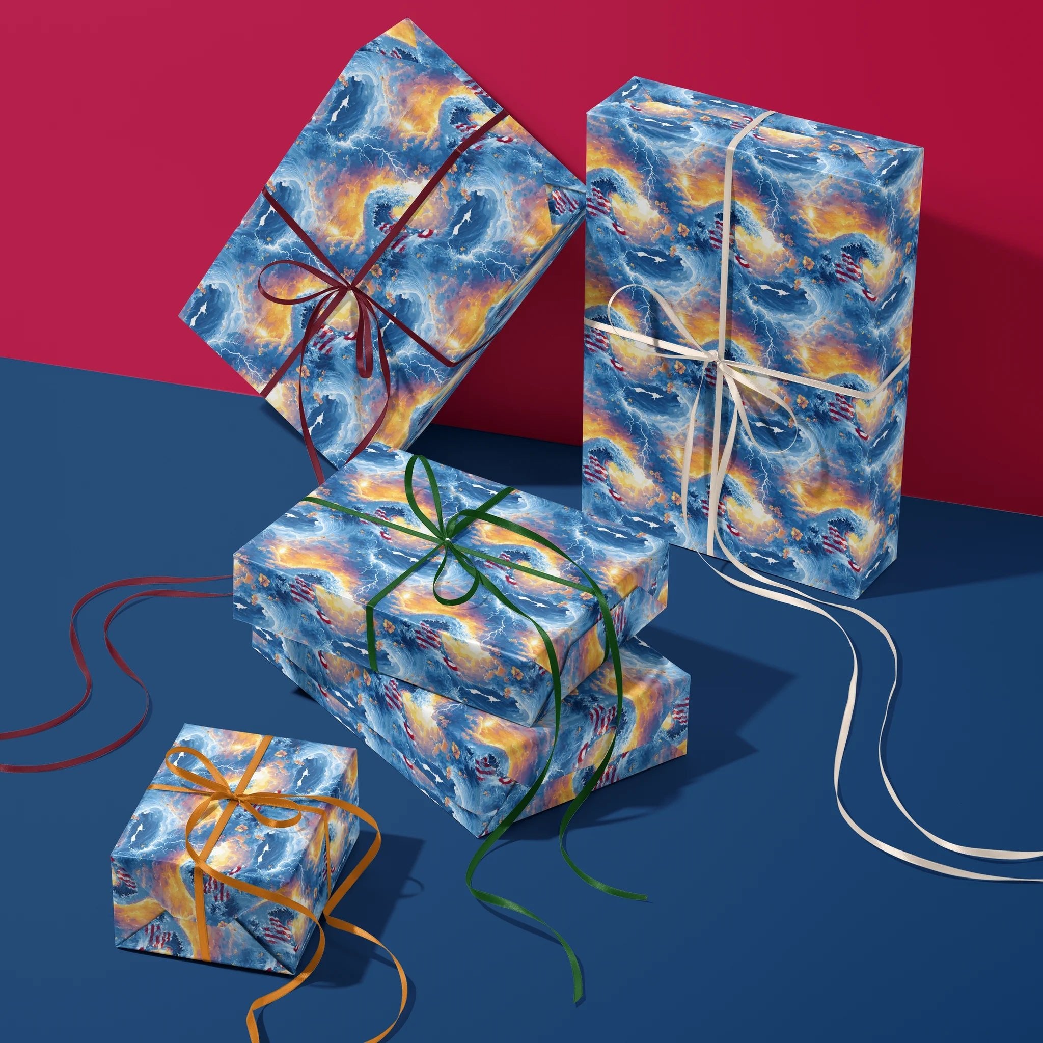 Surreal Wave Surge Gift Wrapping Paper