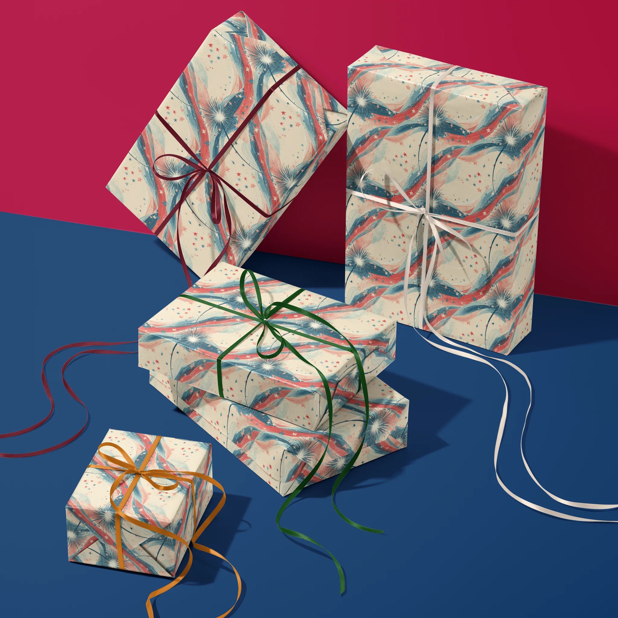 Cosmic Firework Swirls Gift Wrapping Paper