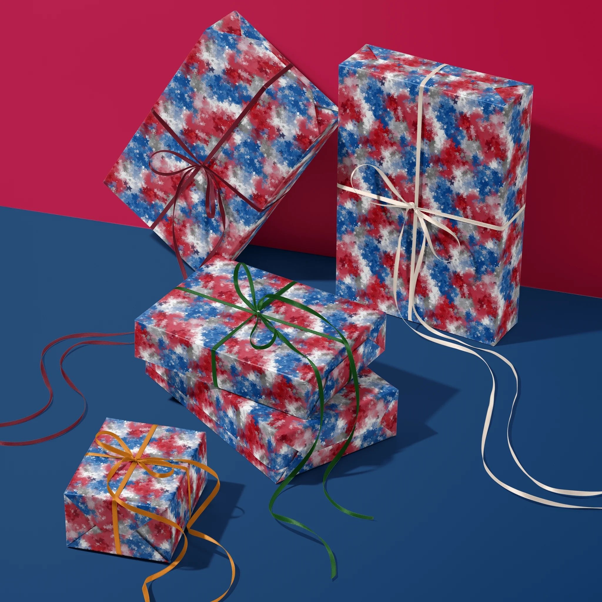 Painted Sky Stars Gift Wrapping Paper