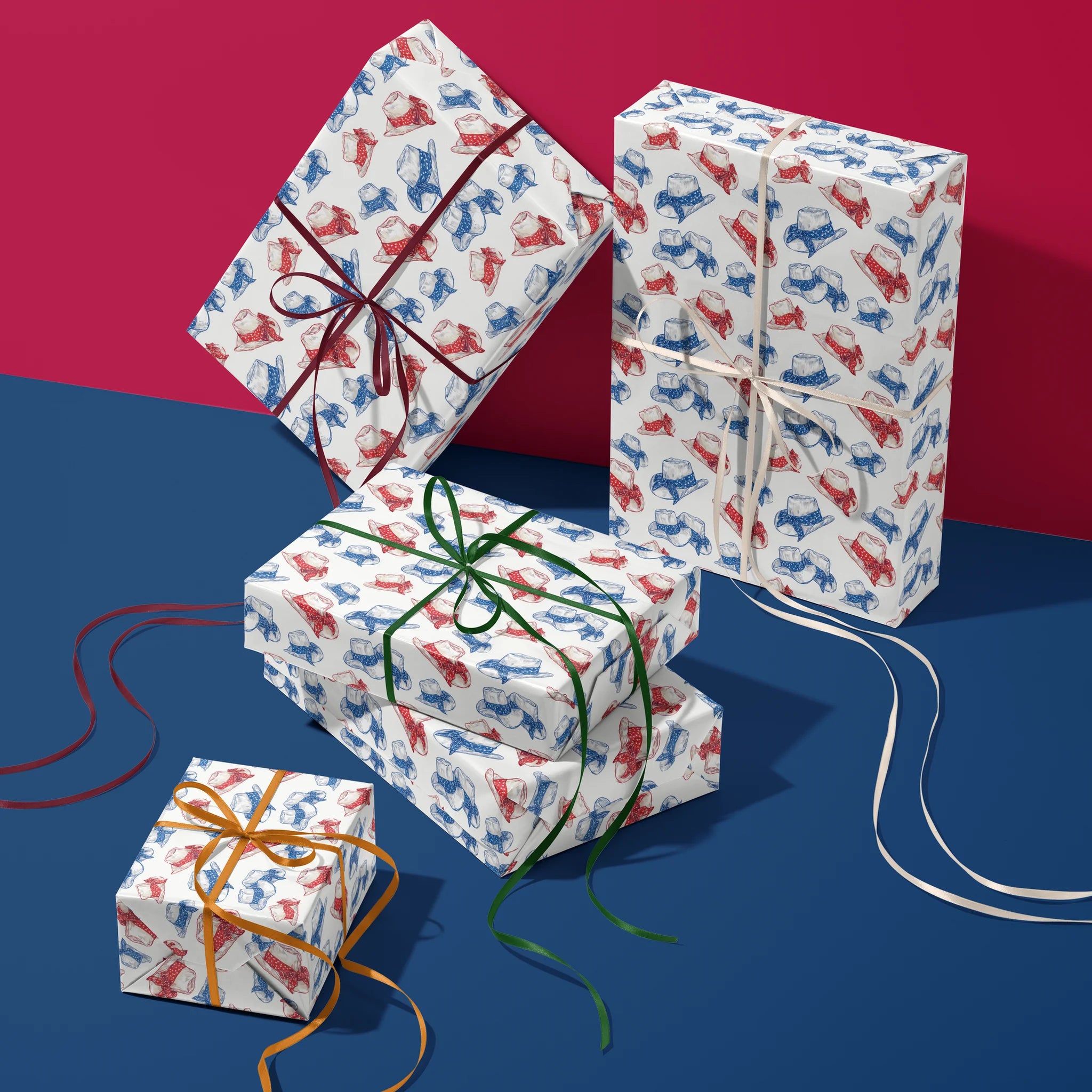 Sketched Stetson Style Gift Wrapping Paper