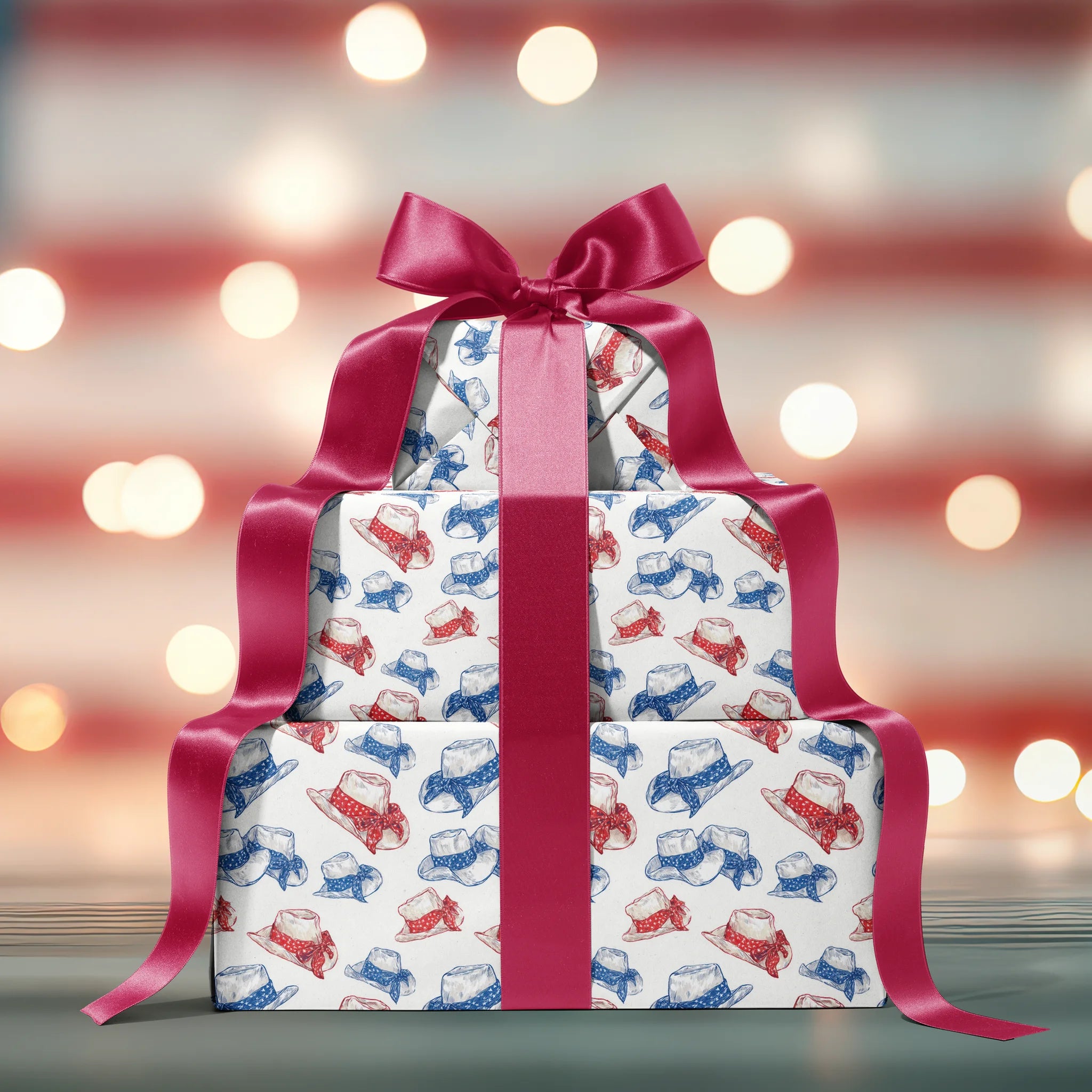 Sketched Stetson Style Gift Wrapping Paper