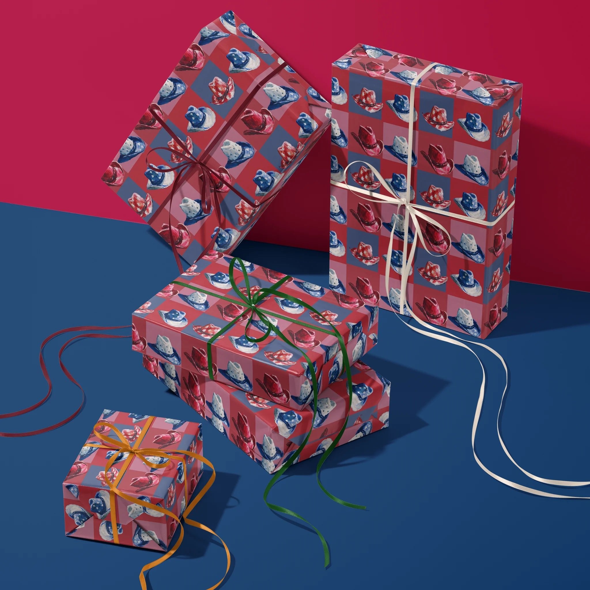 Colorful Cowpoke Hats Gift Wrapping Paper
