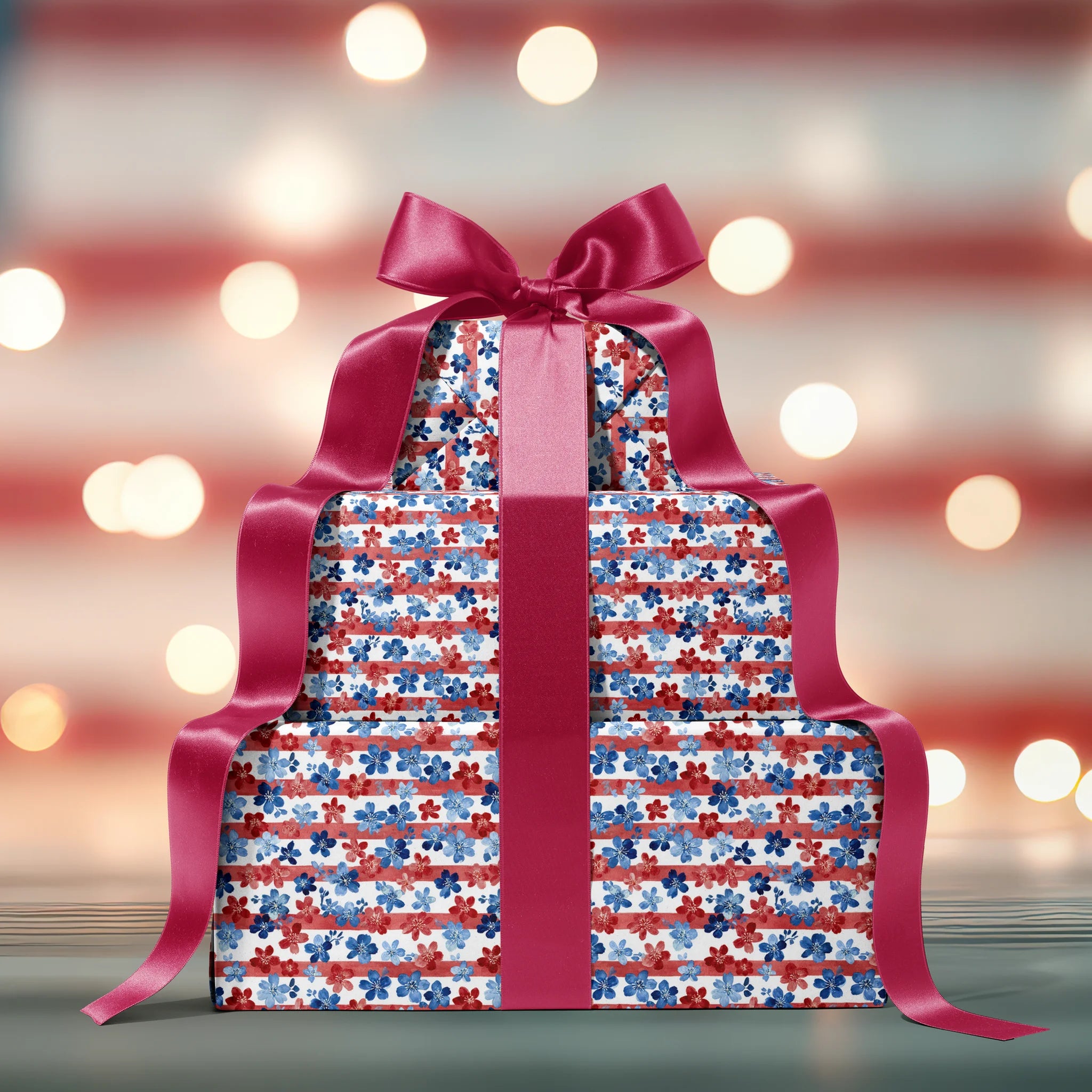 Festive Floral Field Gift Wrapping Paper