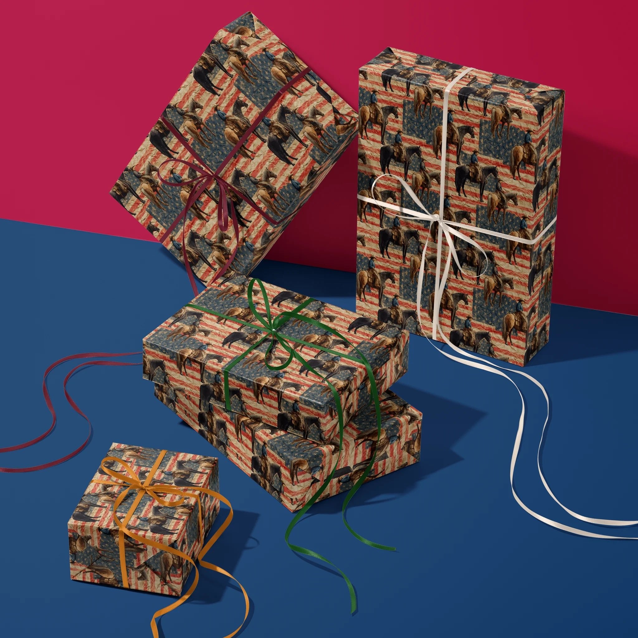 Rugged Riding Cowboys Gift Wrapping Paper