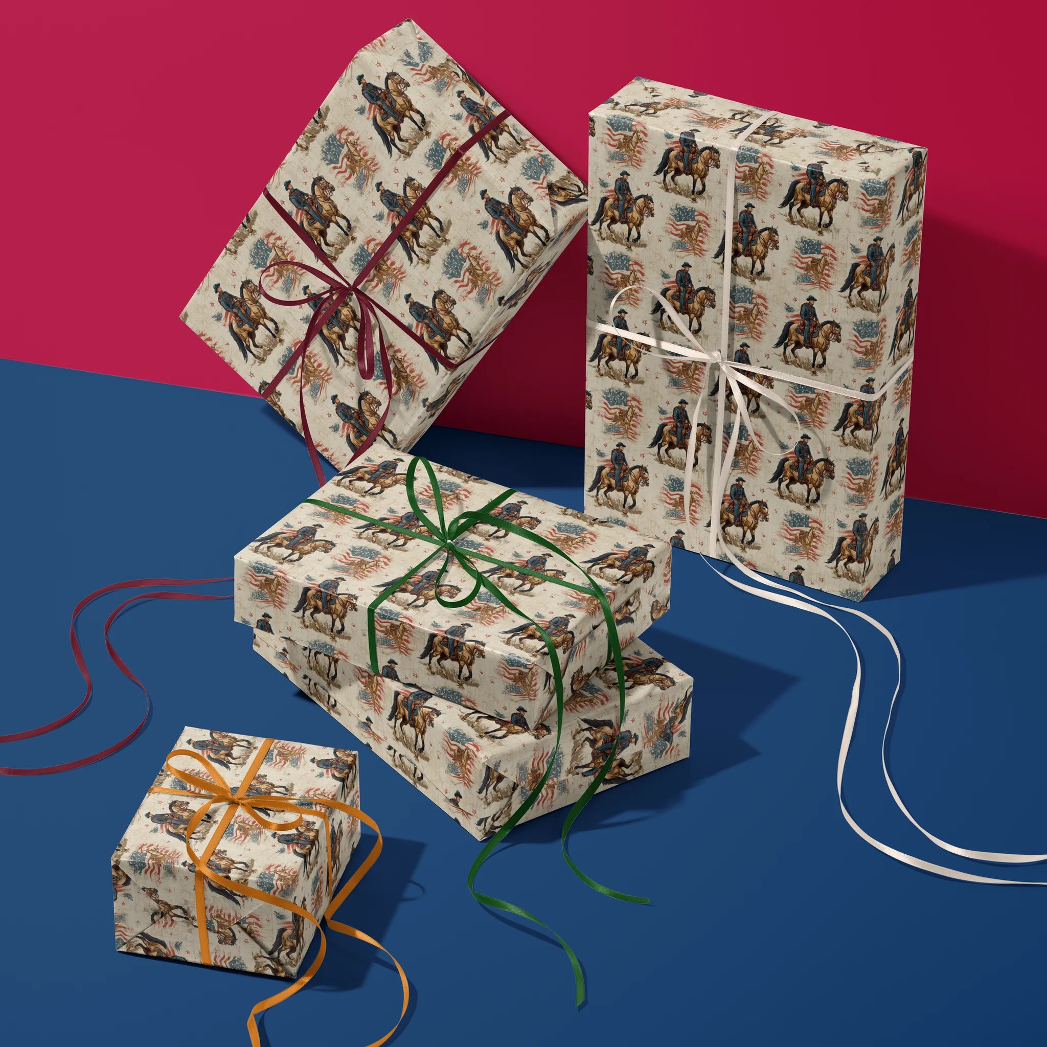 Frontier Flag Cowboys Gift Wrapping Paper