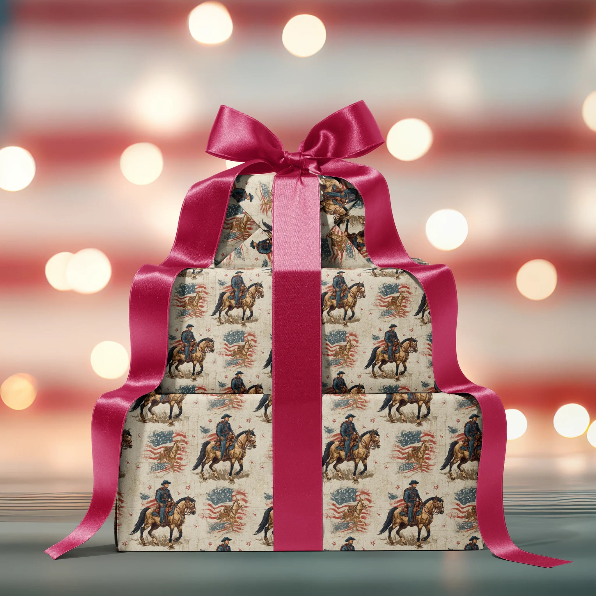 Frontier Flag Cowboys Gift Wrapping Paper