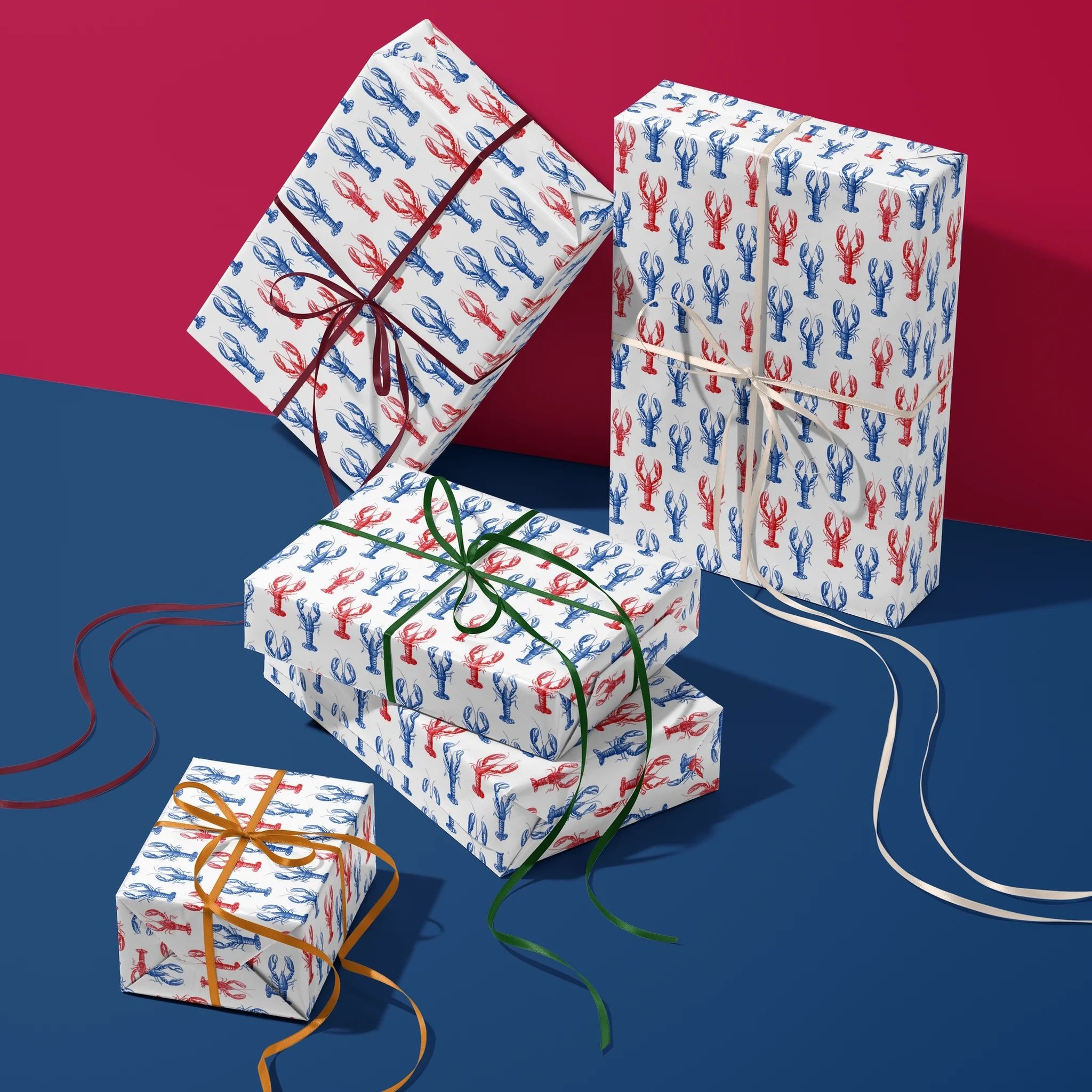 Lobster Liberty Rows Gift Wrapping Paper
