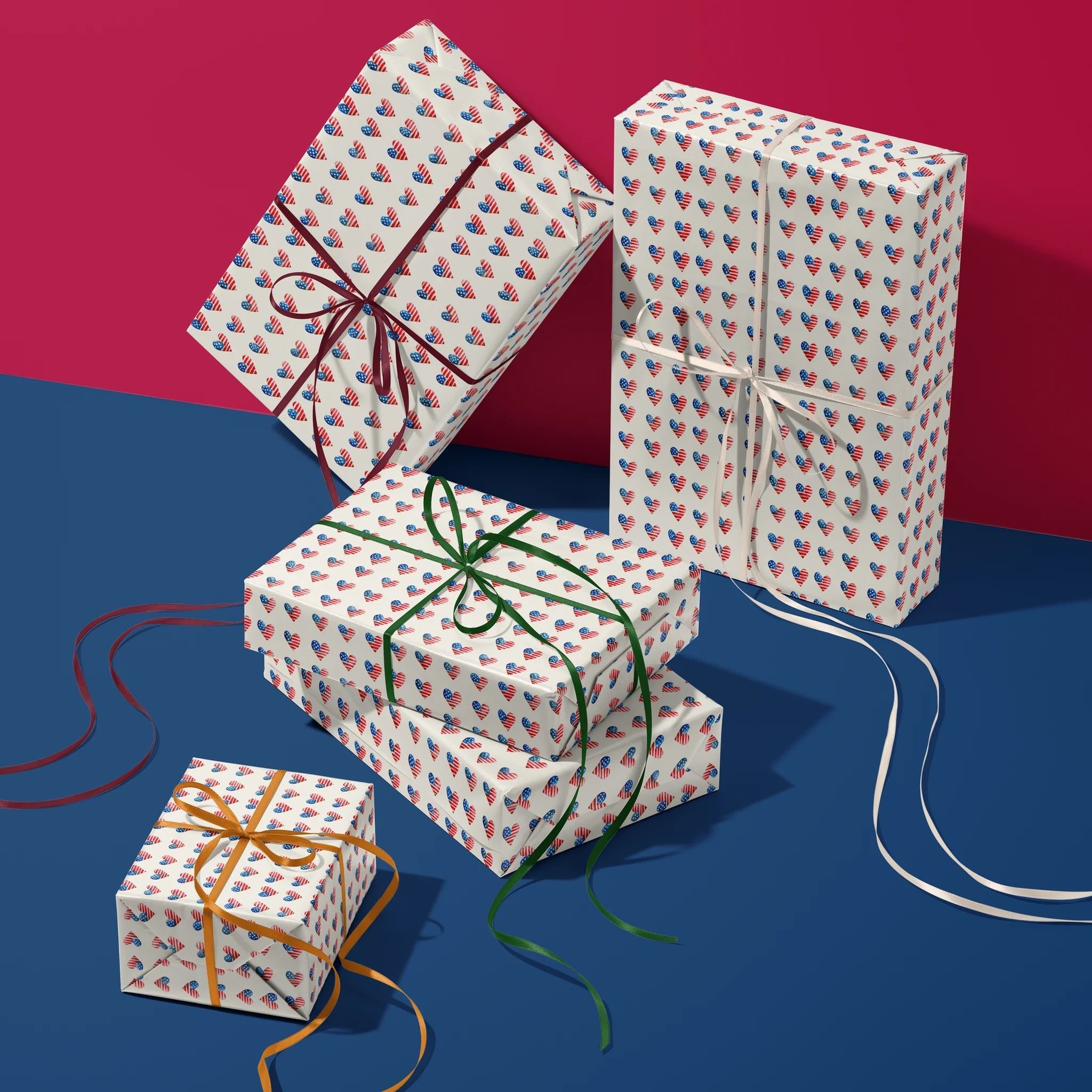 Heart's Allegiance Rows Gift Wrapping Paper
