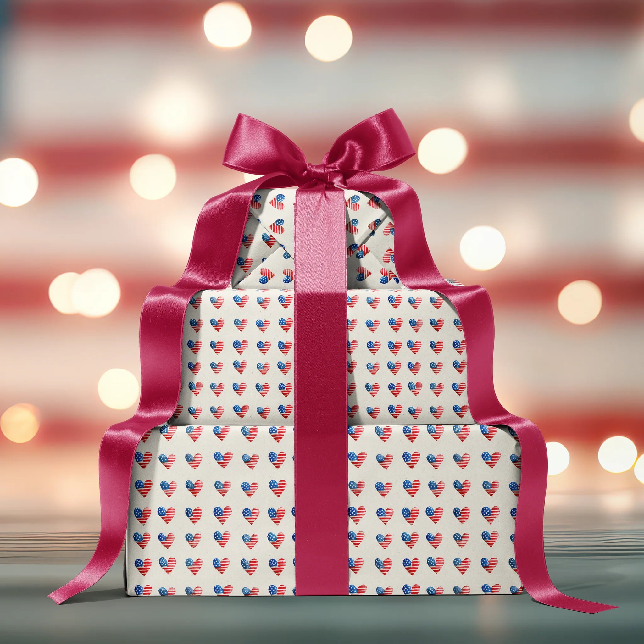 Heart's Allegiance Rows Gift Wrapping Paper
