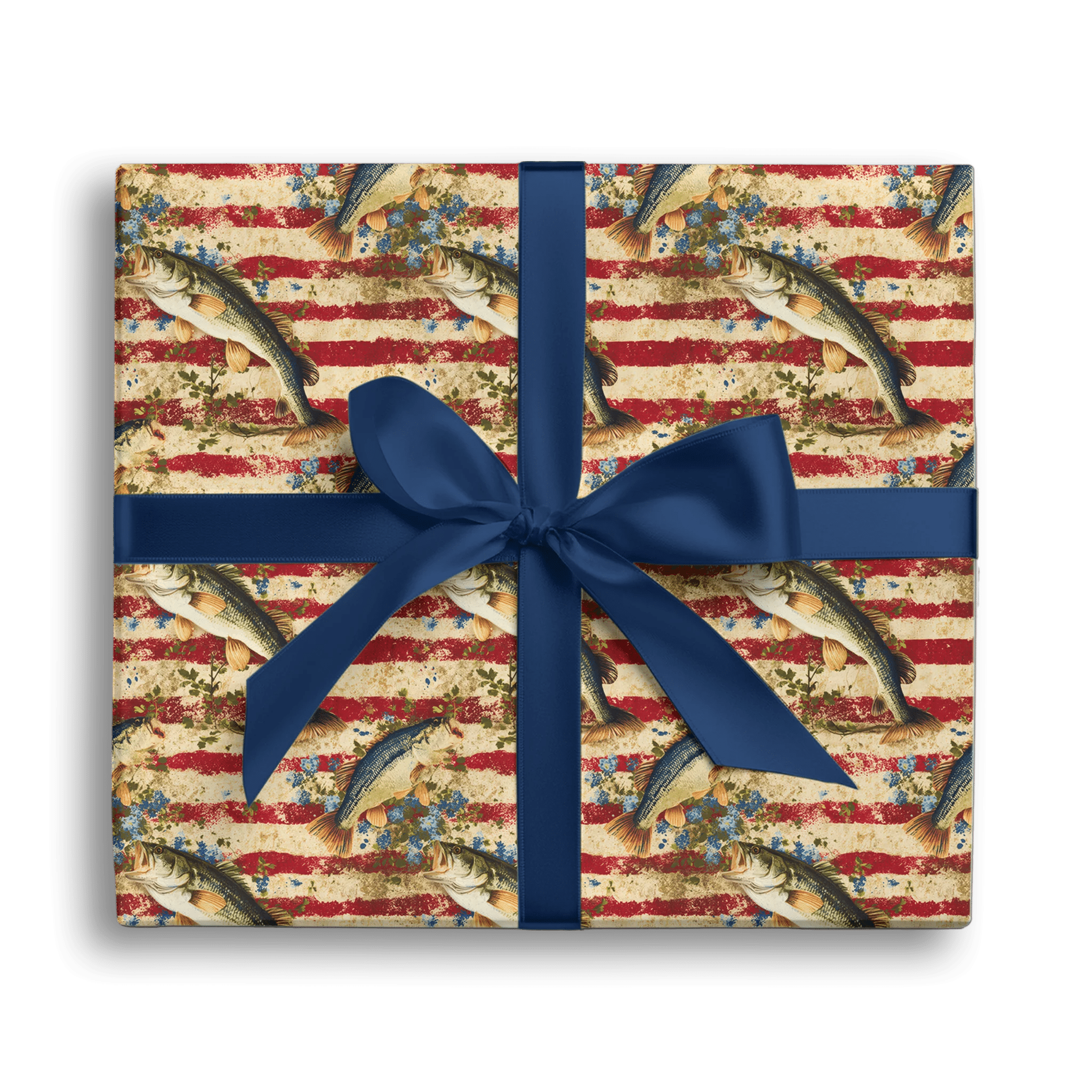 Patriotic Catch Fish Gift Wrapping Paper