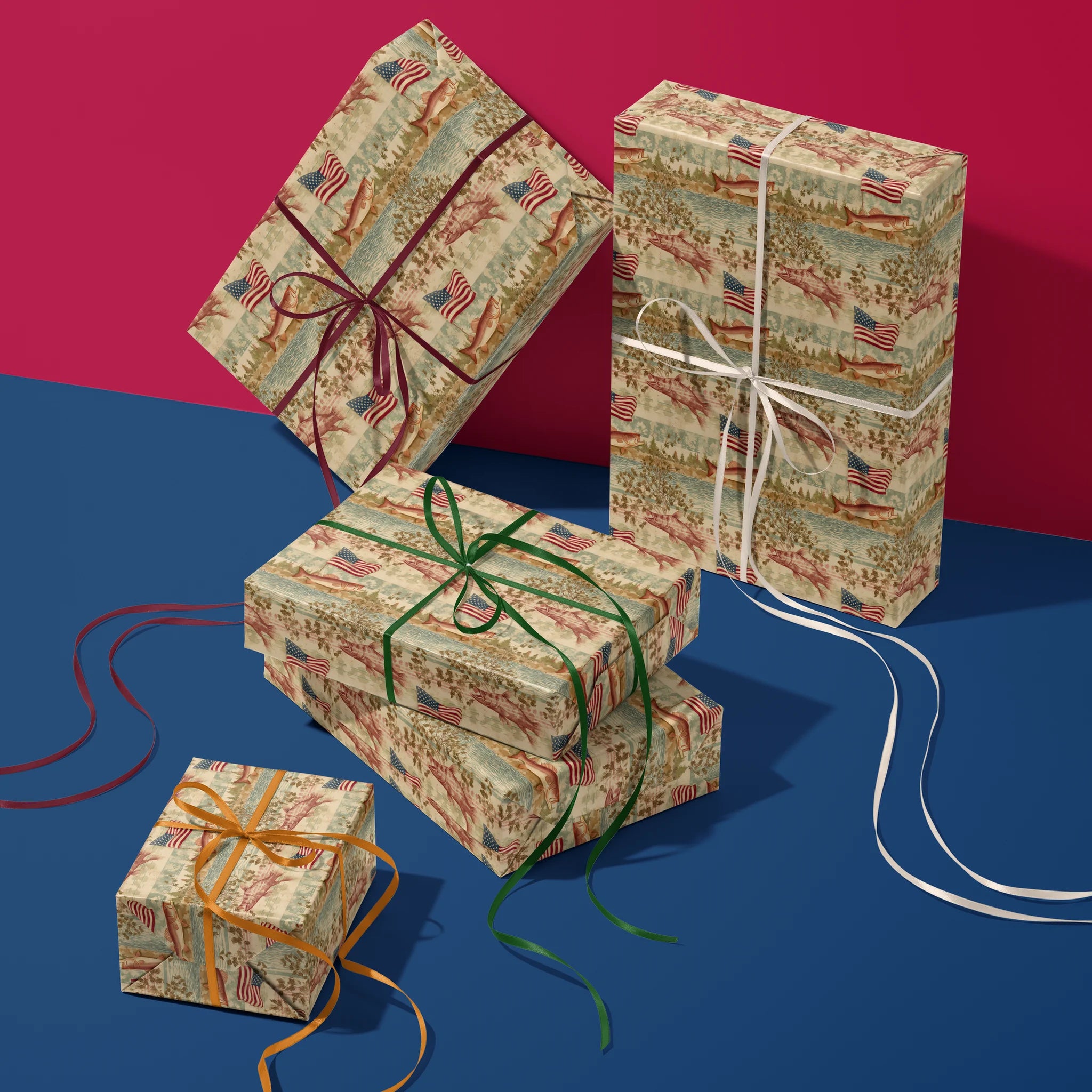 Vintage Voyage Fish Gift Wrapping Paper