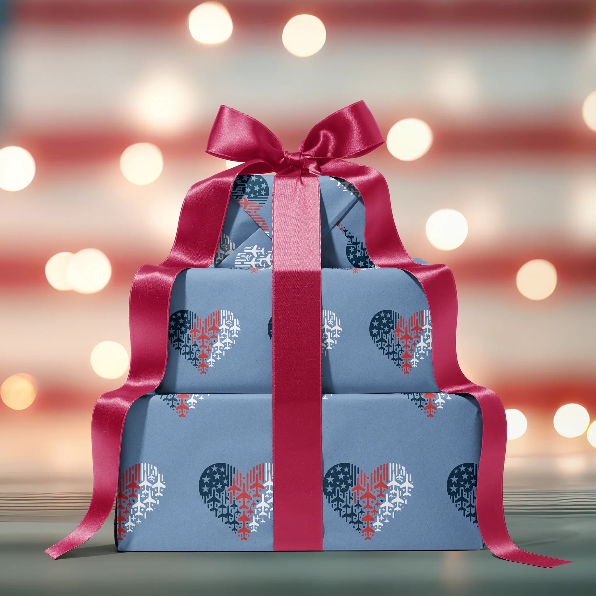 Plane Perspective Heart Gift Wrapping Paper