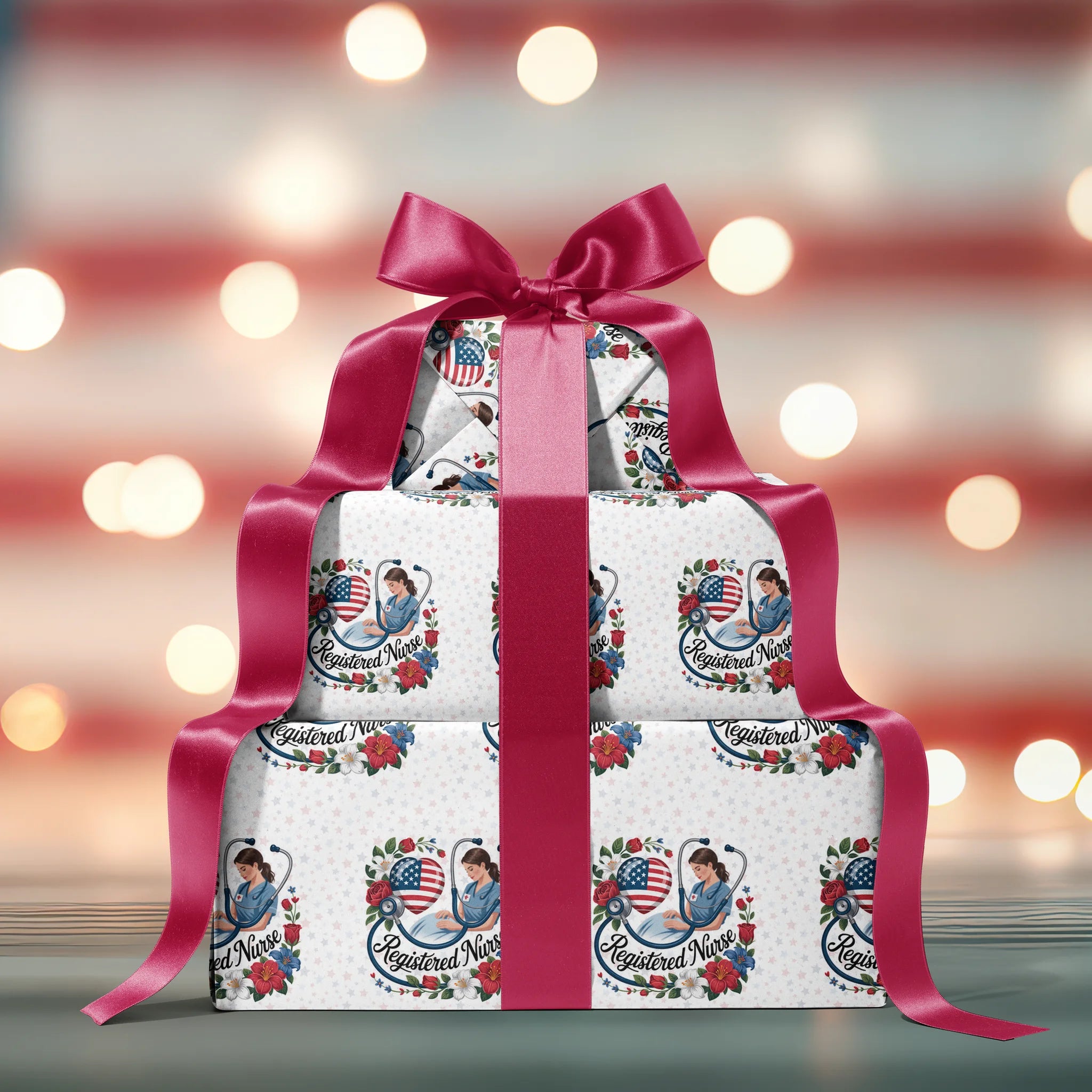 Nurse's Honor Heart Gift Wrapping Paper