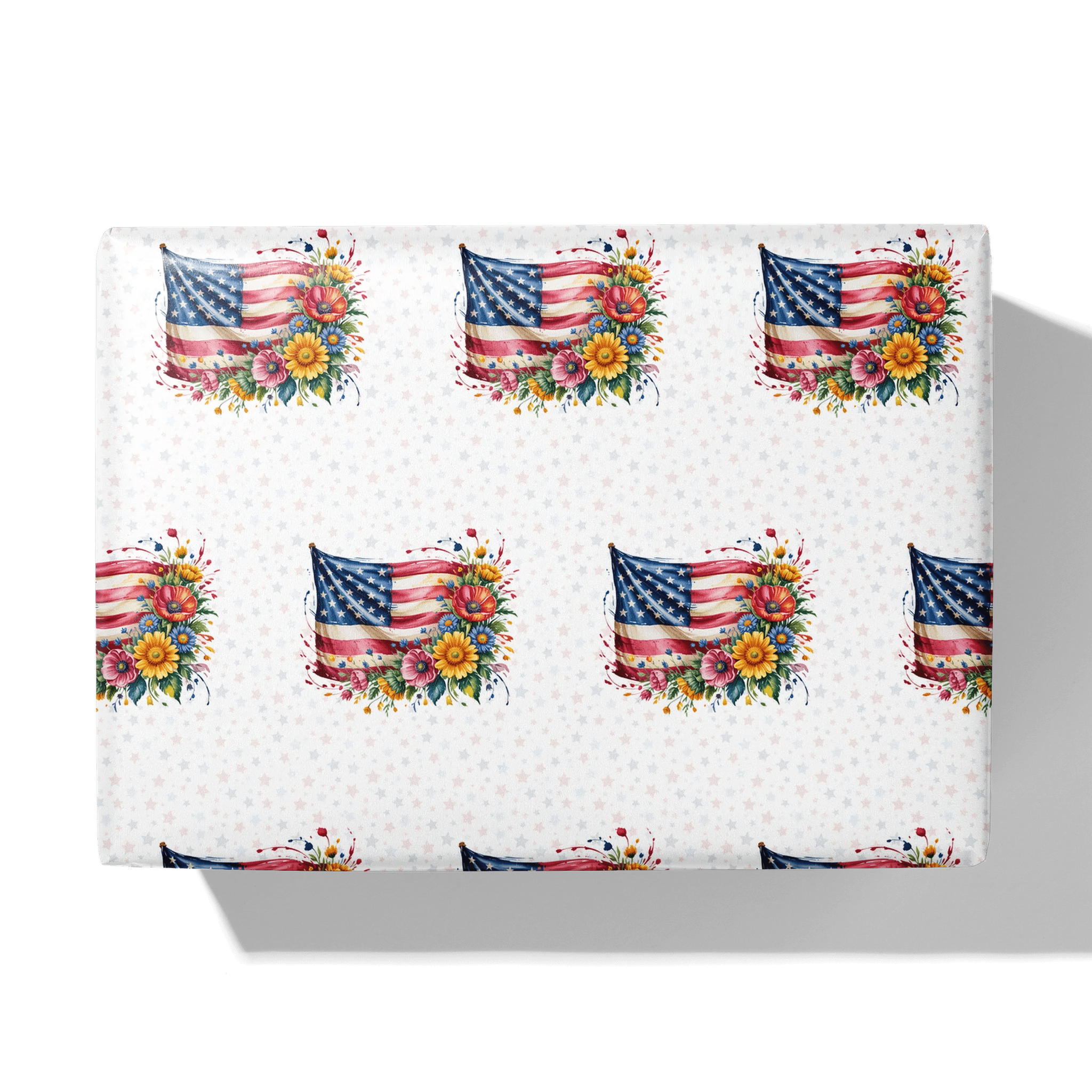 Floral Flag Bouquet Gift Wrapping Paper