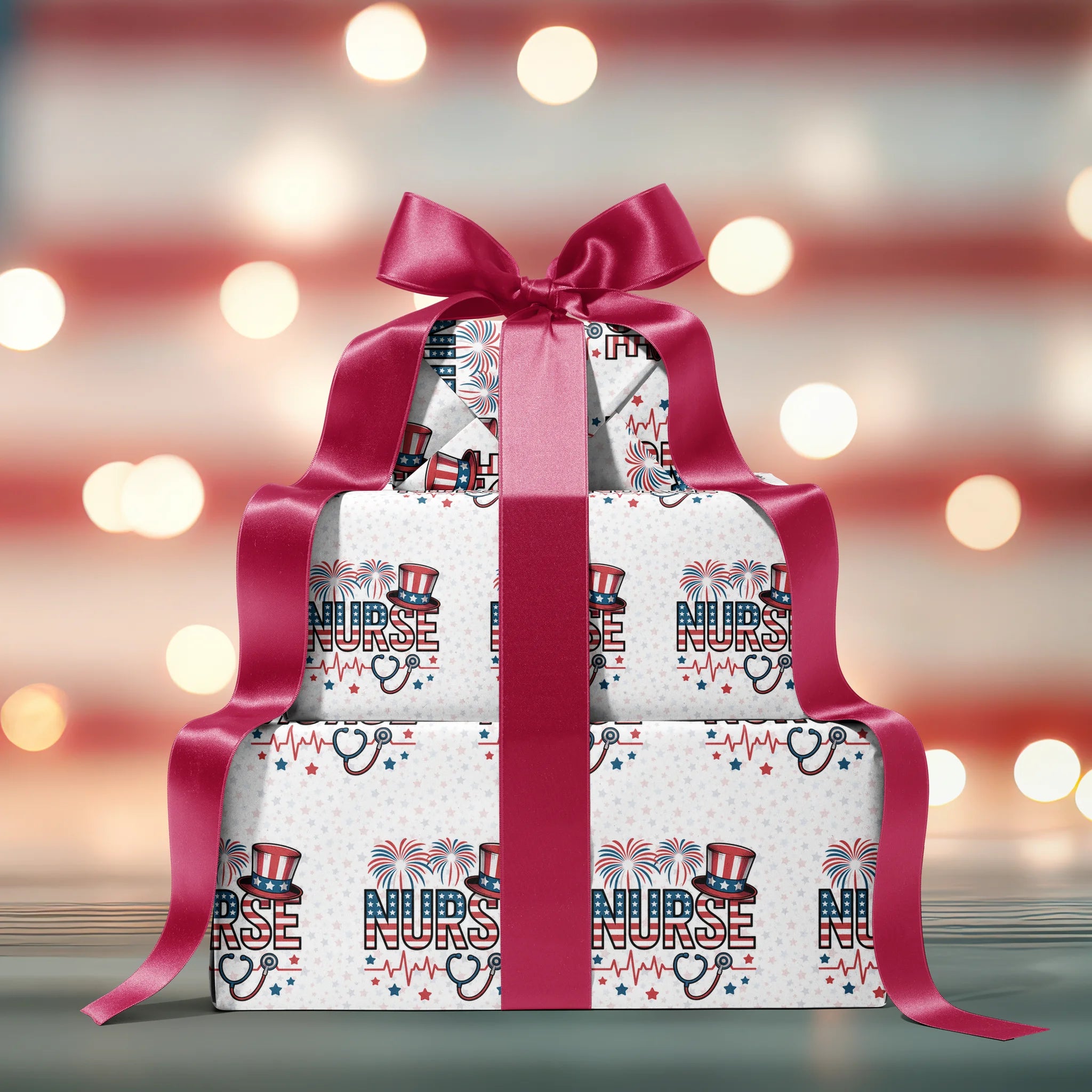 Nurse's Star Stethoscope Gift Wrapping Paper