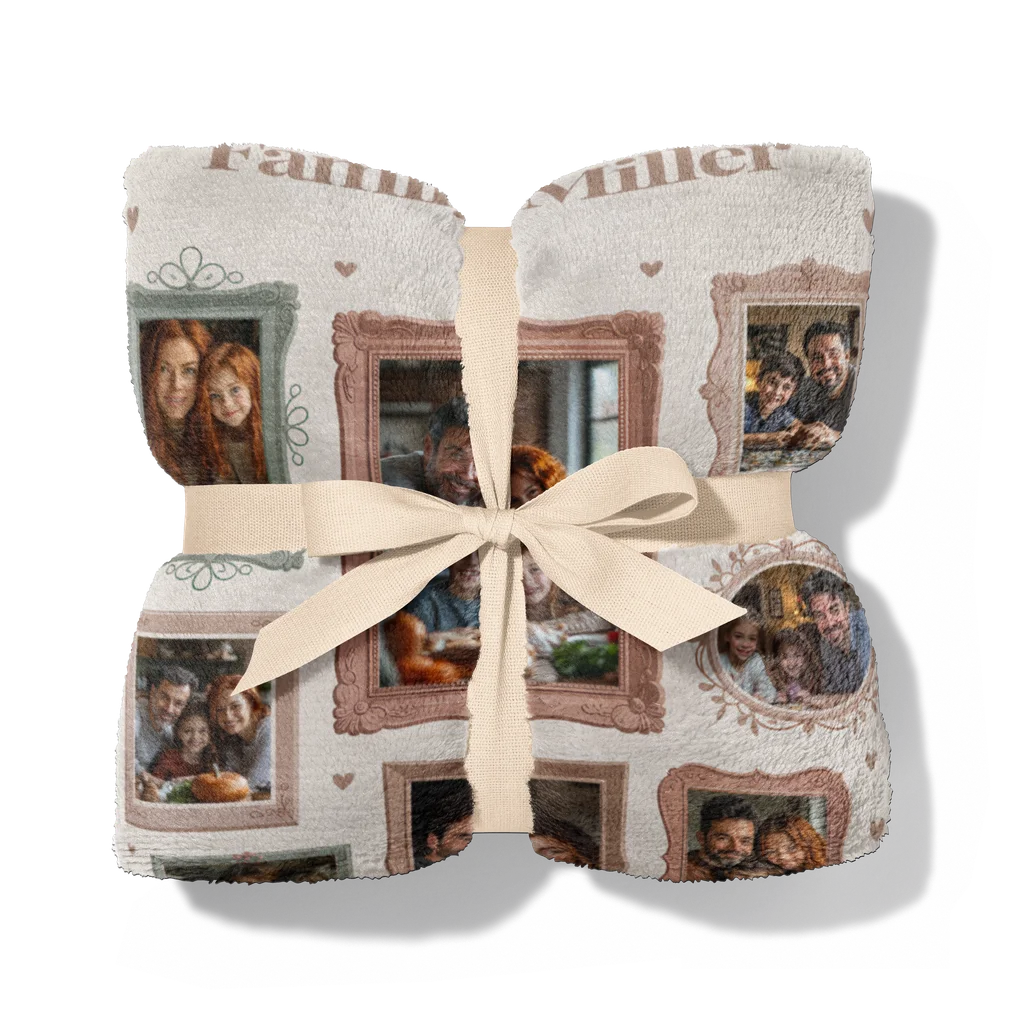 Family Memories Personalized Photo Plush Blanket