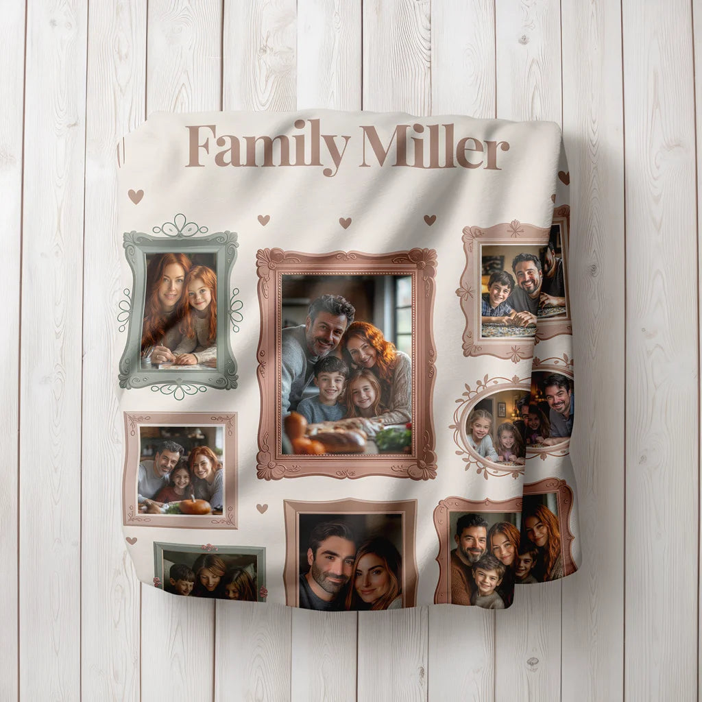 Family Memories Personalized Photo Plush Blanket