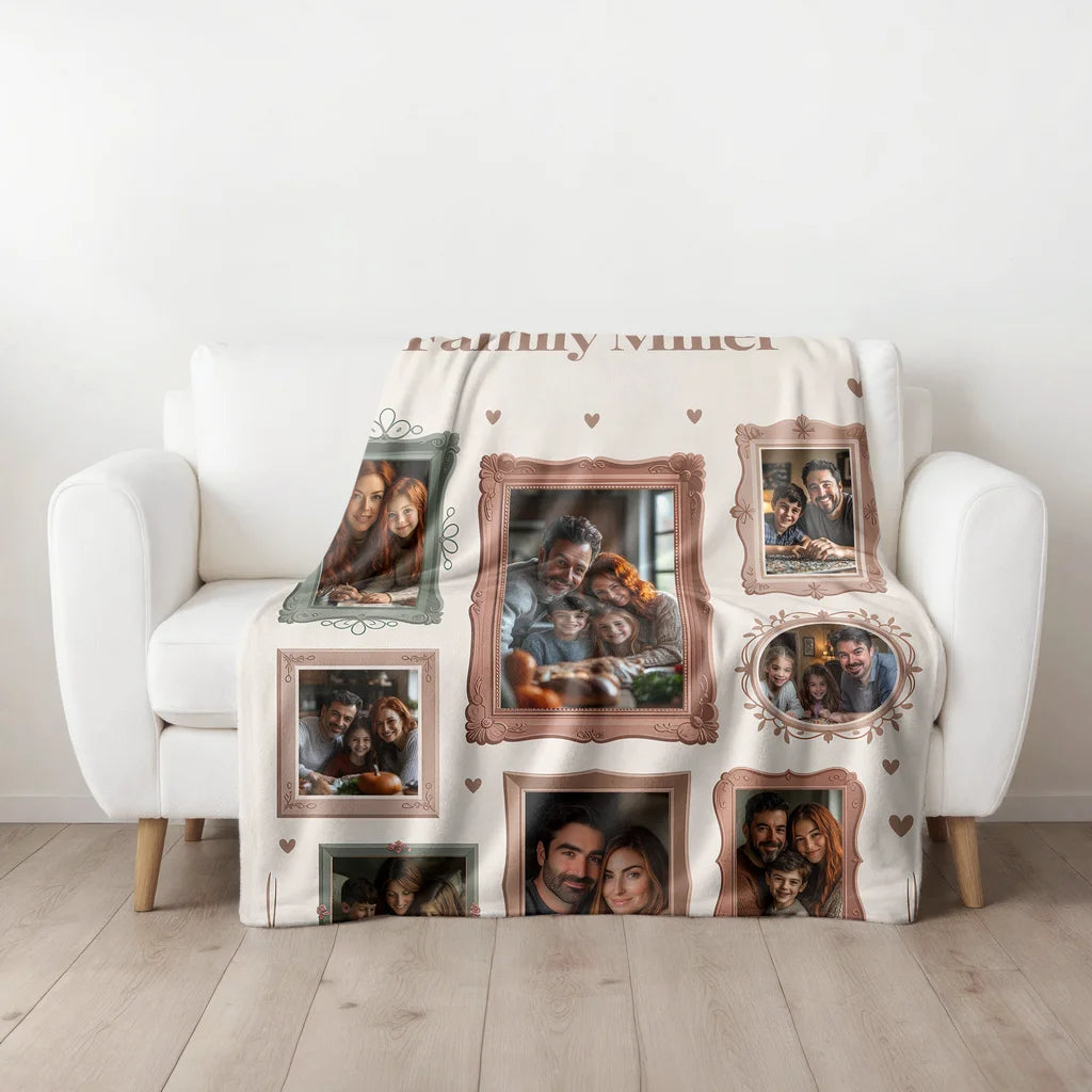 Family Memories Personalized Photo Plush Blanket