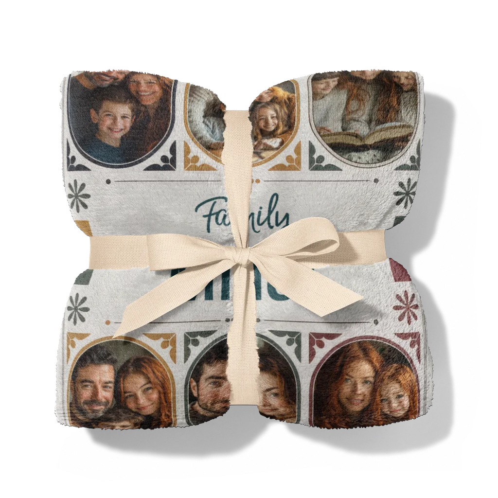 Family Nostalgia Personalized Photo Plush Blanket
