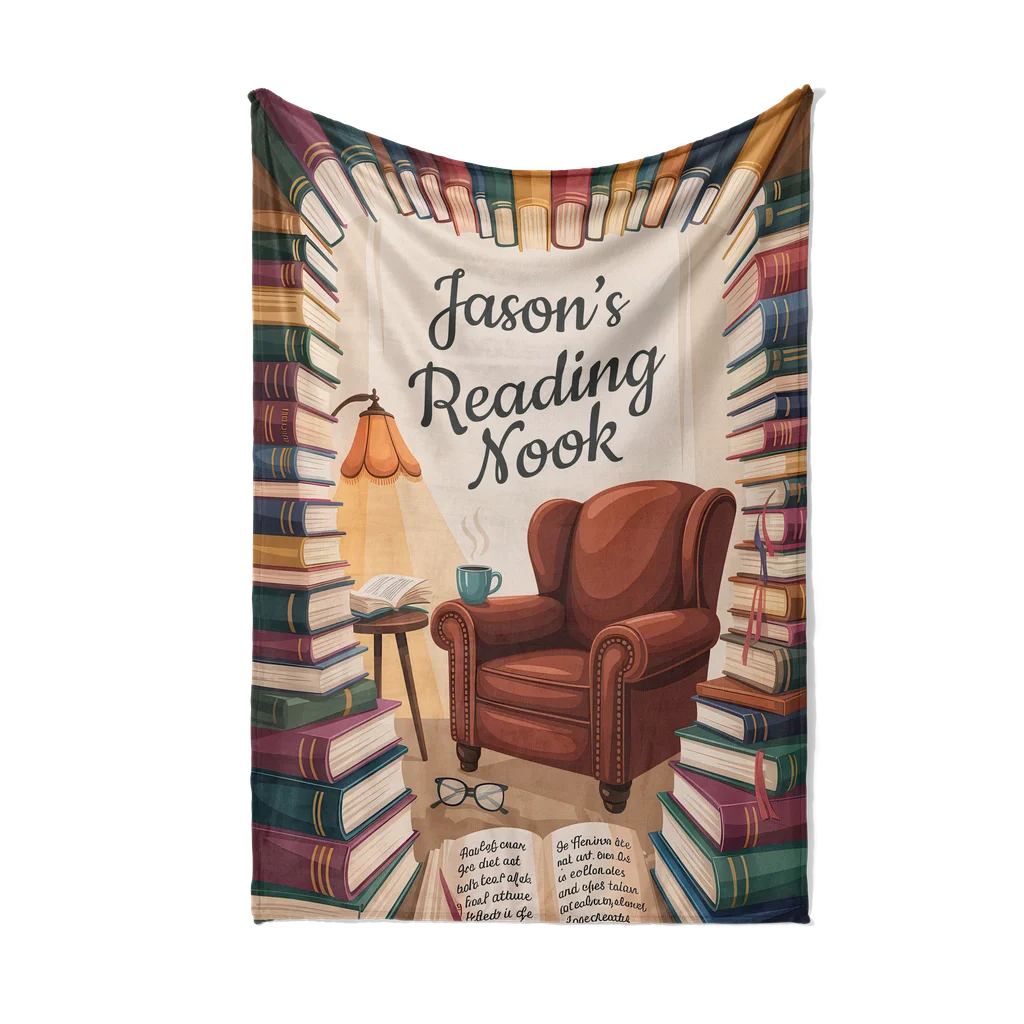 Reading Nook Personalized Plush Blanket
