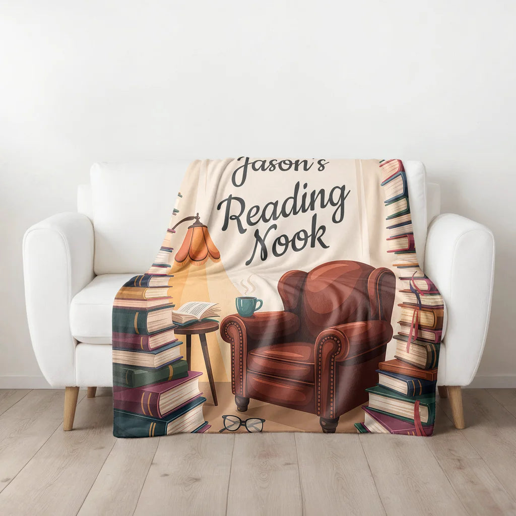 Reading Nook Personalized Plush Blanket