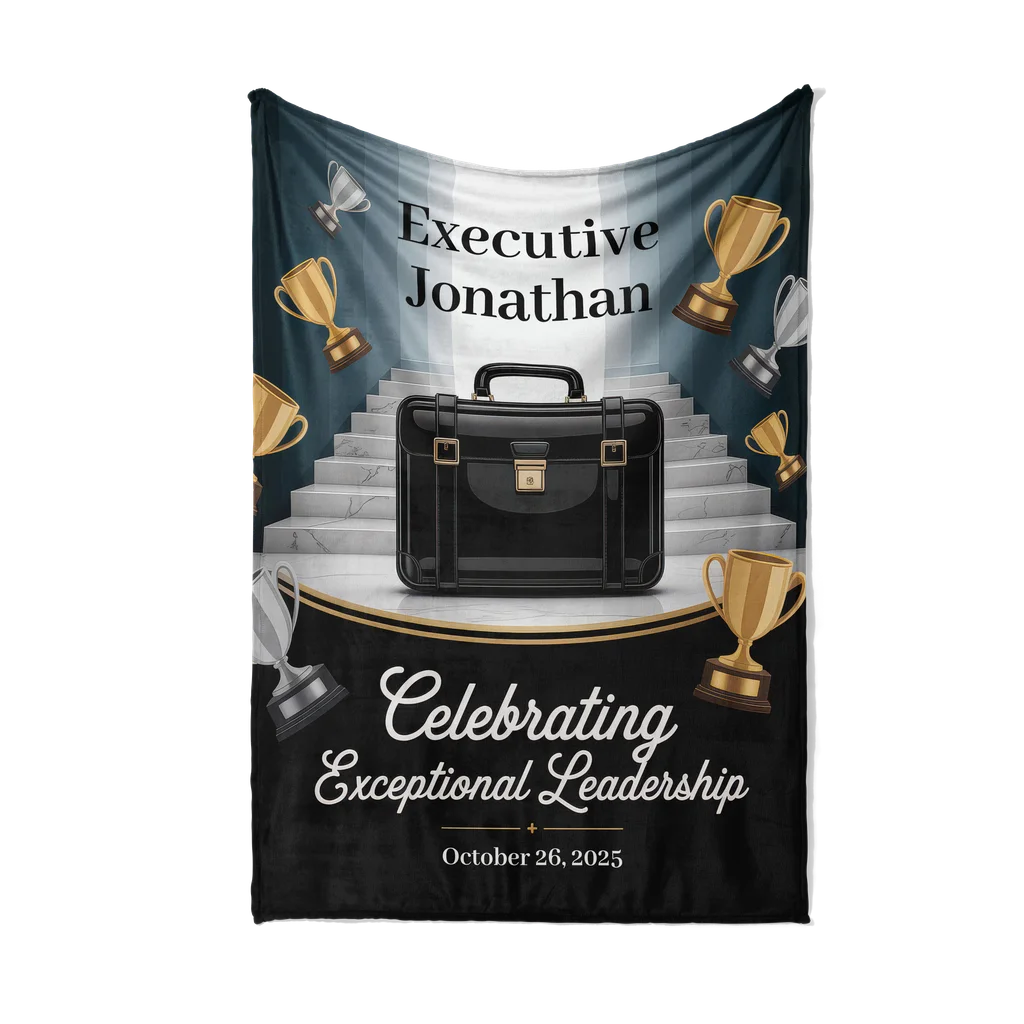 Men's Executive Promotion Achievement Personalized Plush Blanket