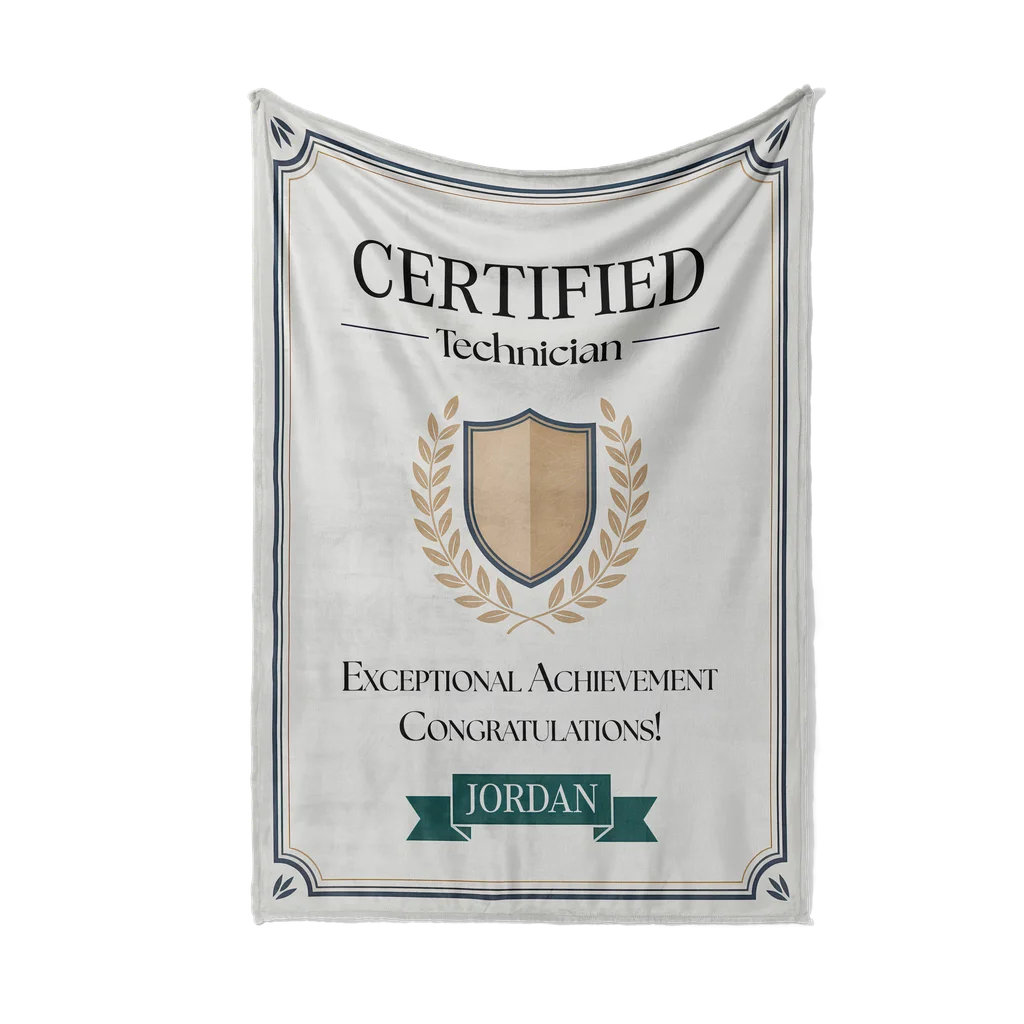 Professional Certification Achievement Personalized Plush Blanket