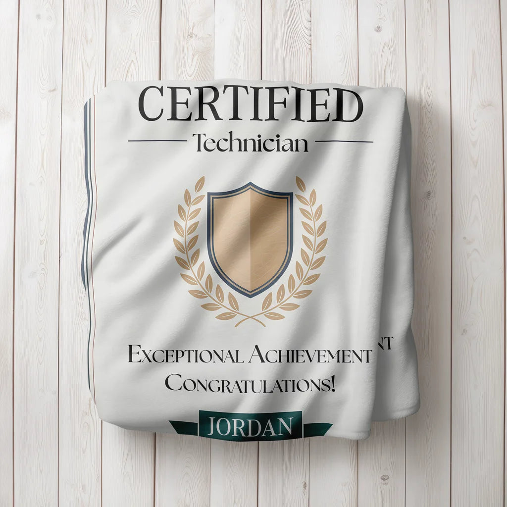 Professional Certification Achievement Personalized Plush Blanket