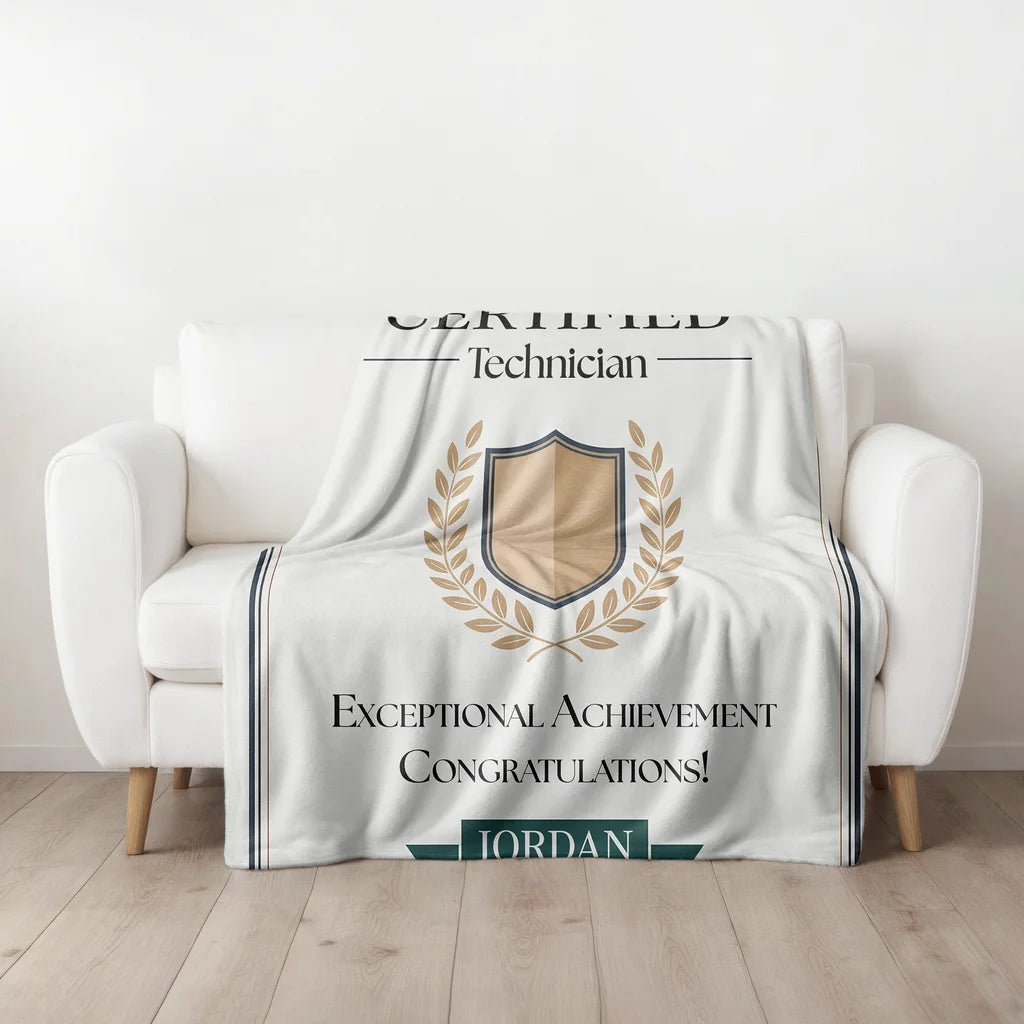 Professional Certification Achievement Personalized Plush Blanket