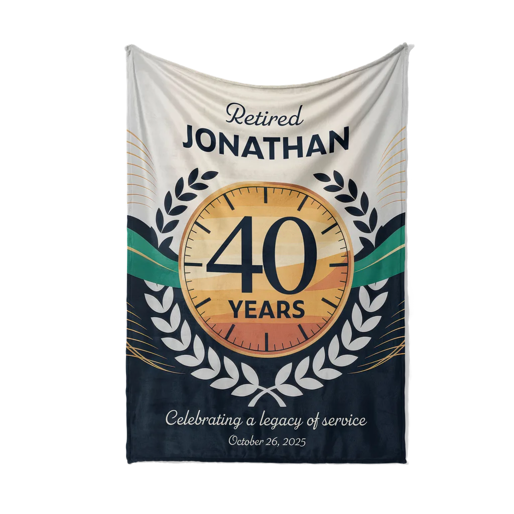 Retirement Celebration Personalized Plush Blanket