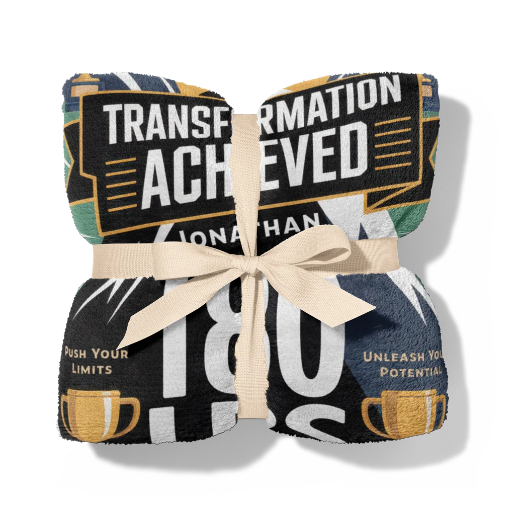 Men's Weight Loss Achievement Personalized Plush Blanket
