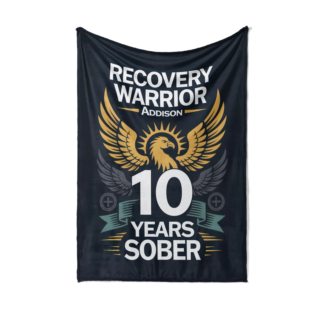 His Sobriety Recovery Milestone Personalized Plush Blanket