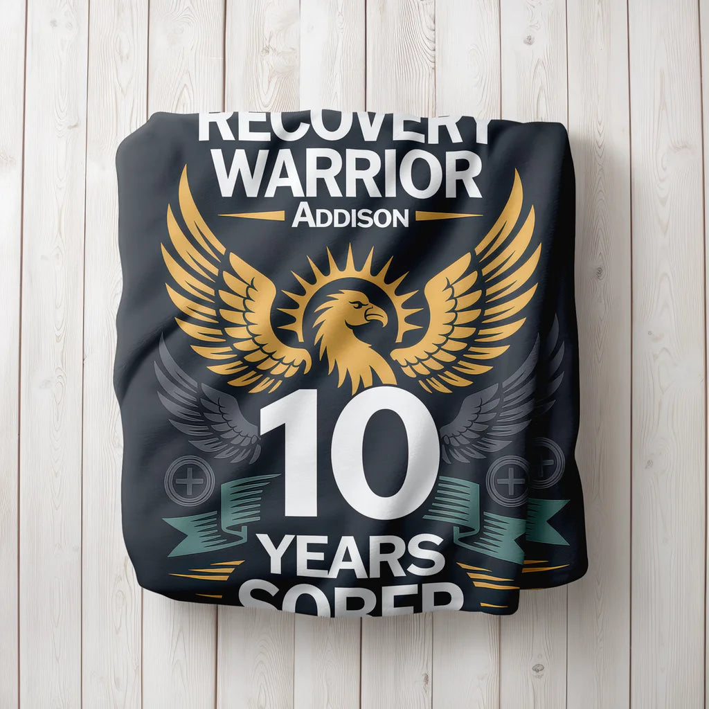 His Sobriety Recovery Milestone Personalized Plush Blanket