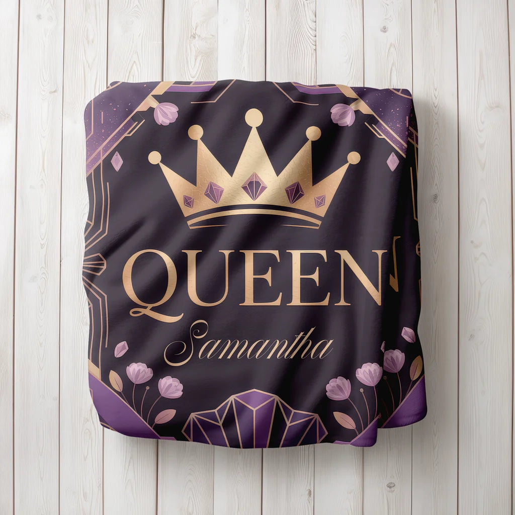 Women's Inner Queen Personalized Plush Blanket