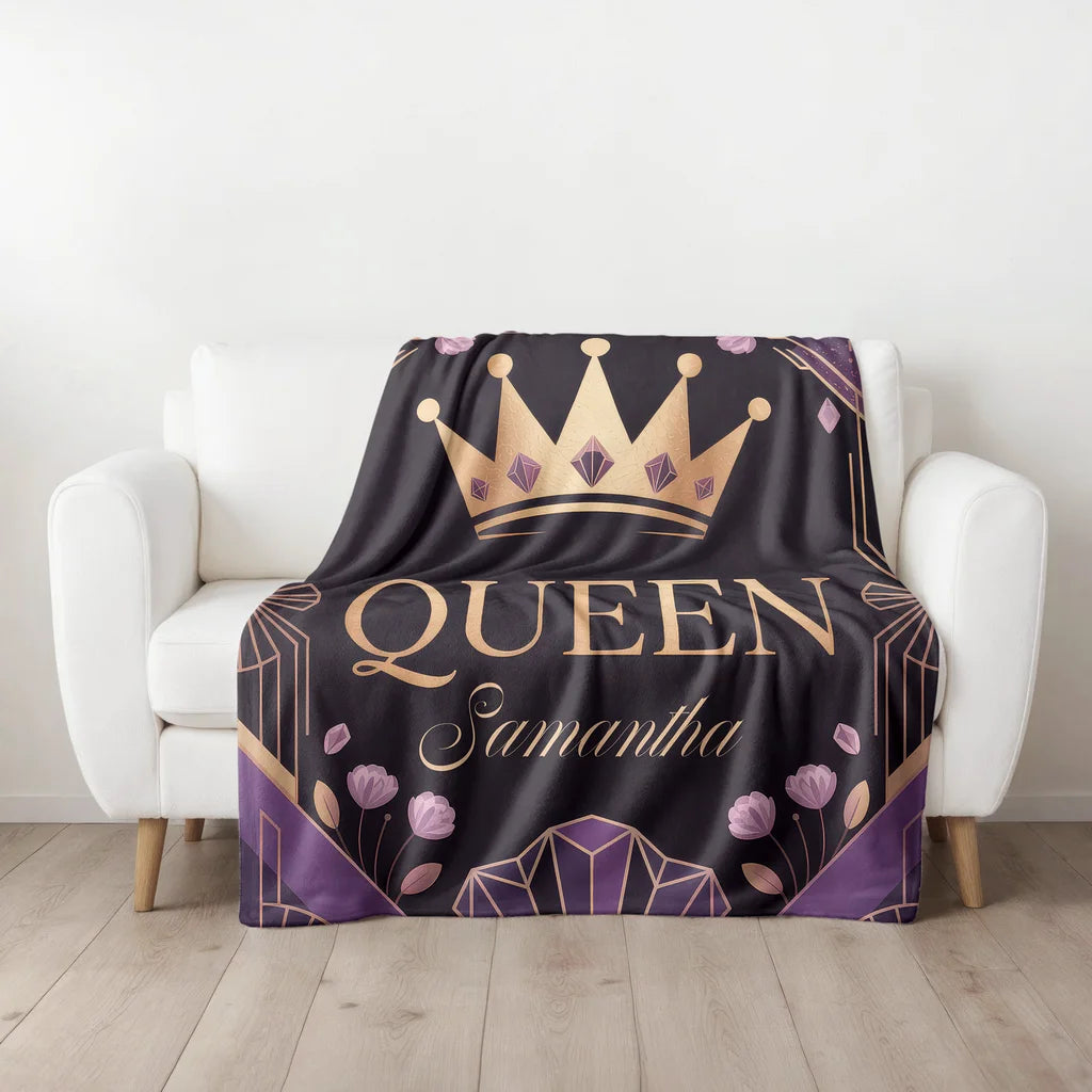 Women's Inner Queen Personalized Plush Blanket