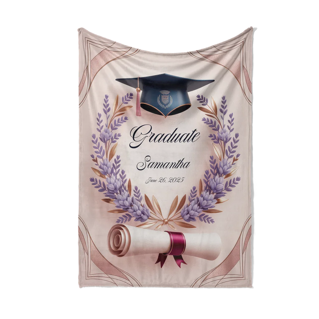 Women's Graduation Achievement Personalized Plush Blanket