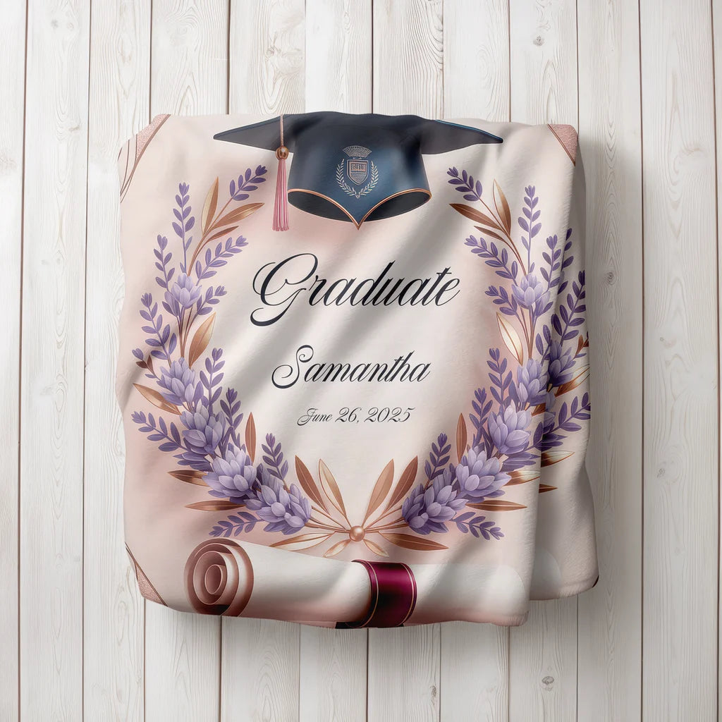 Women's Graduation Achievement Personalized Plush Blanket