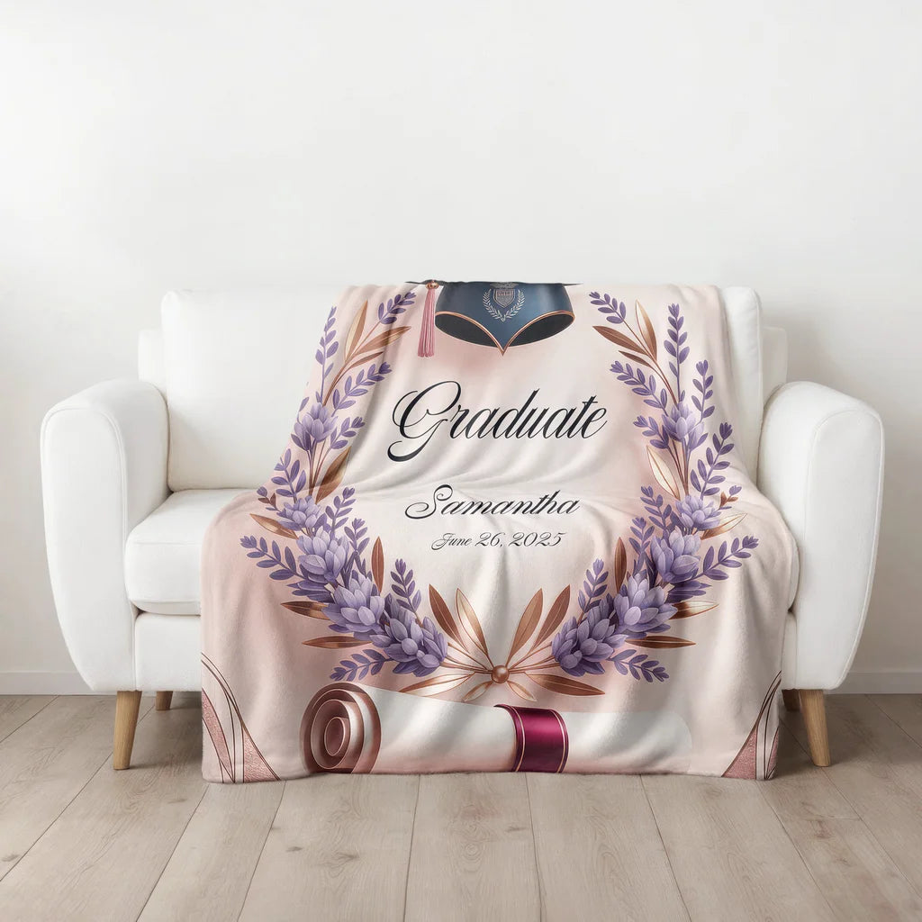 Women's Graduation Achievement Personalized Plush Blanket