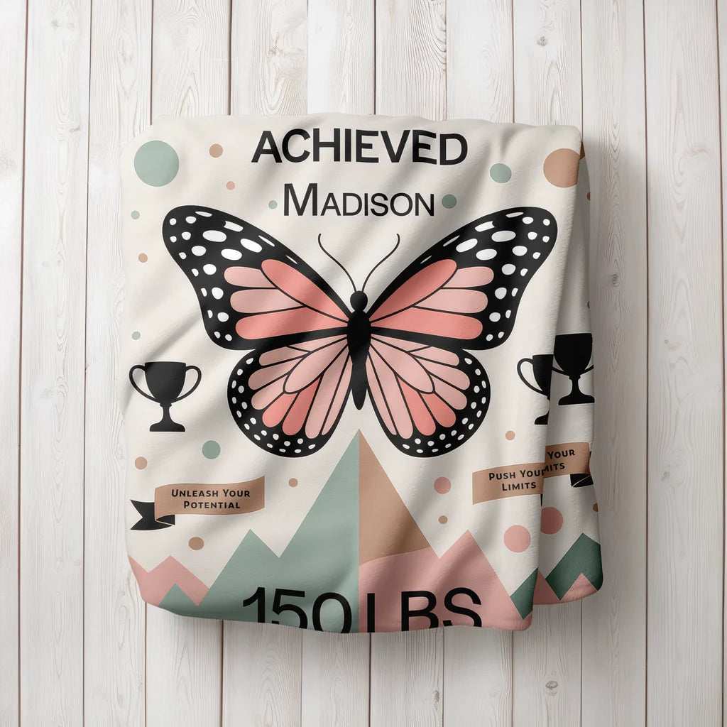 Women's Weight Loss Achievement Personalized Plush Blanket