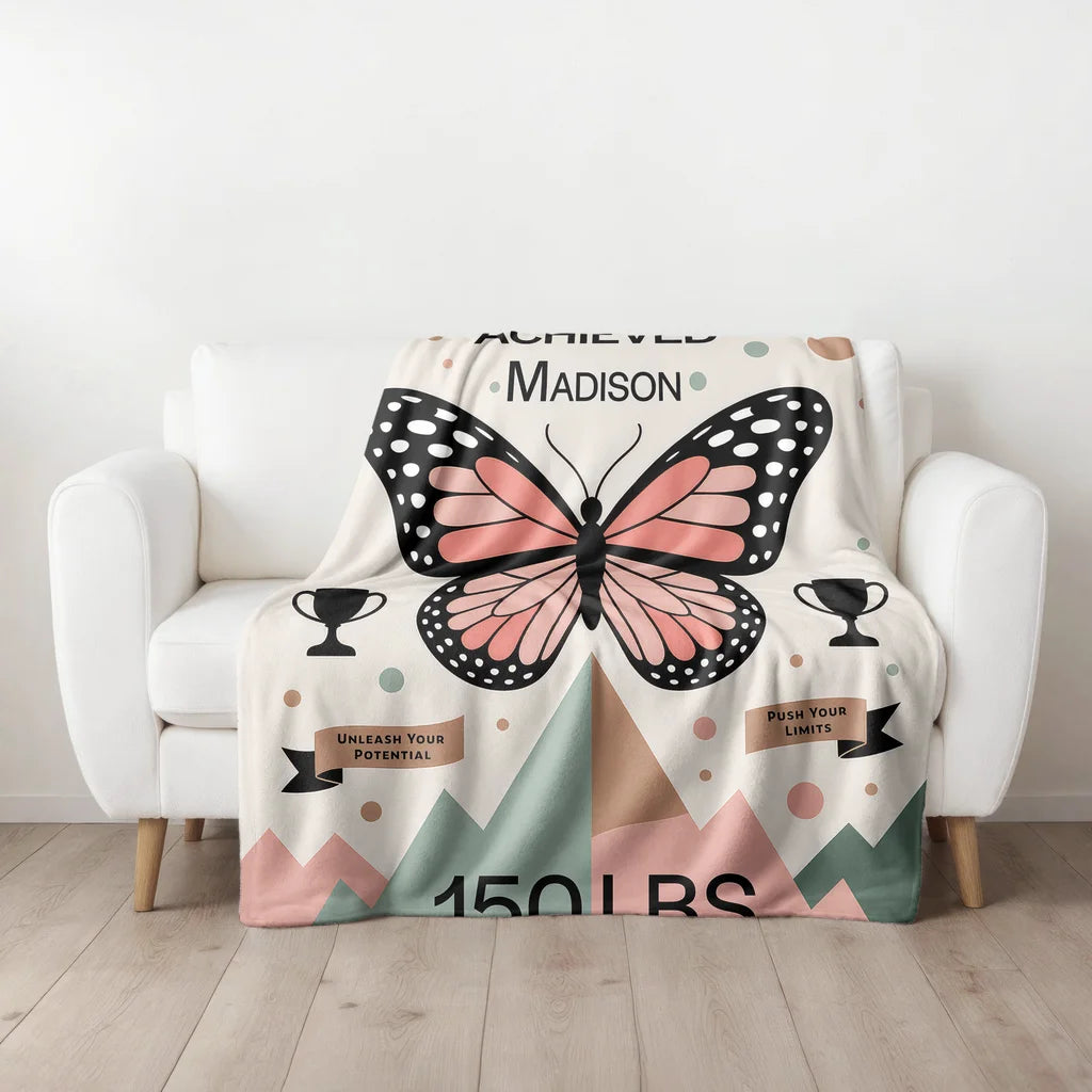 Women's Weight Loss Achievement Personalized Plush Blanket