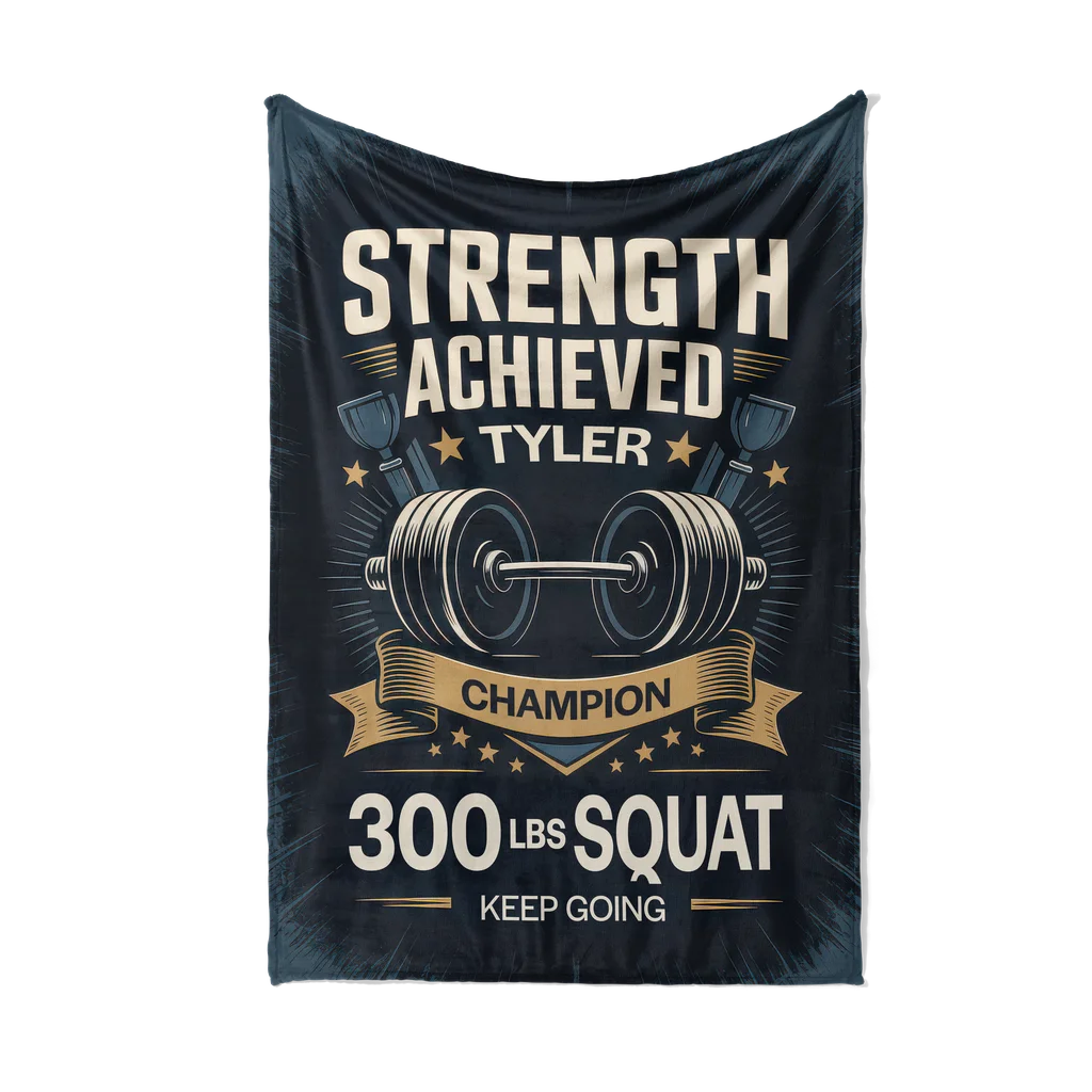 Strength Achievement Personalized Plush Blanket