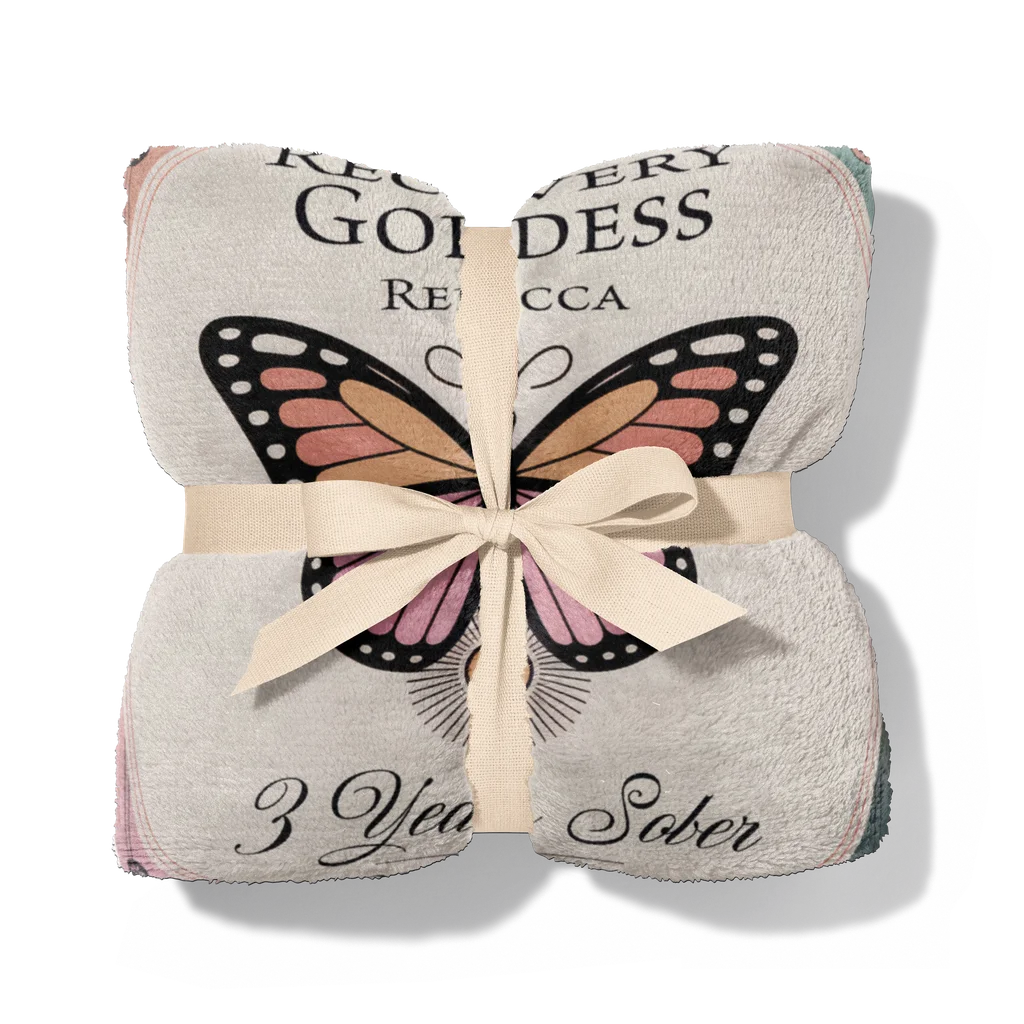 Hers Sobriety Recovery Milestone Personalized Plush Blanket