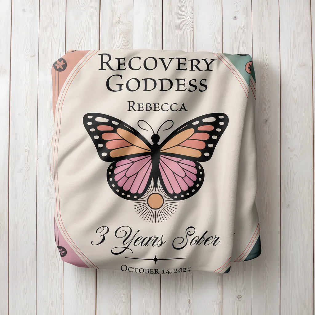 Hers Sobriety Recovery Milestone Personalized Plush Blanket