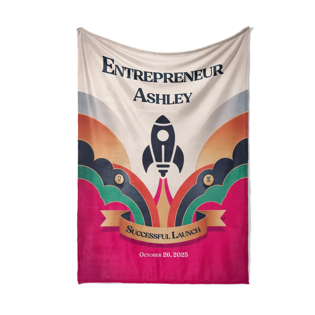 Women's Business Launch Success Personalized Plush Blanket
